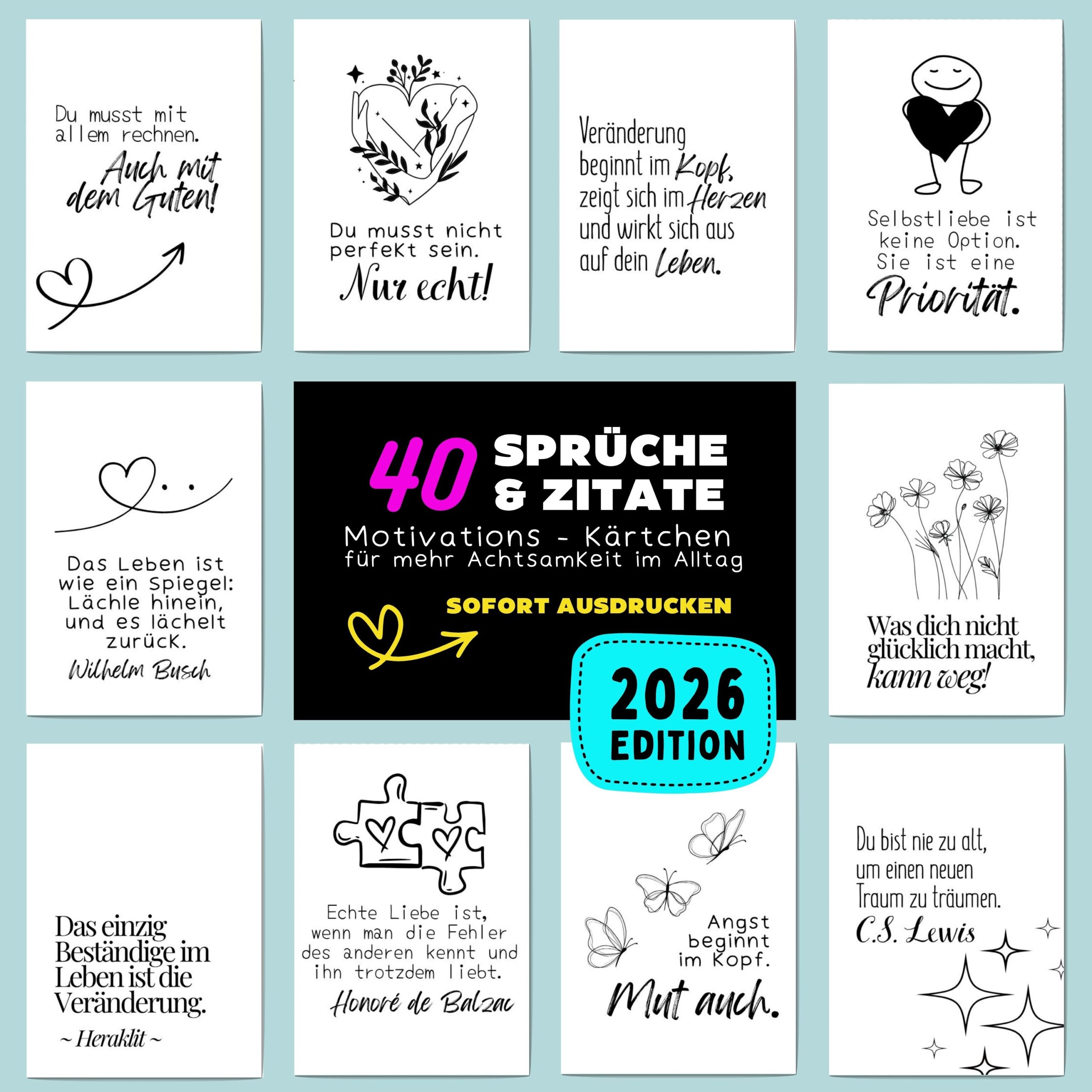 Positive Sprüche & Zitate zum Ausdrucken