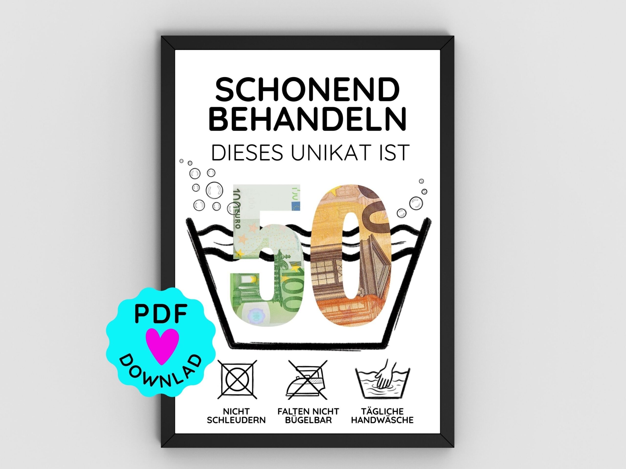 Geldgeschenk "50. Geburtstag" zum Ausdrucken