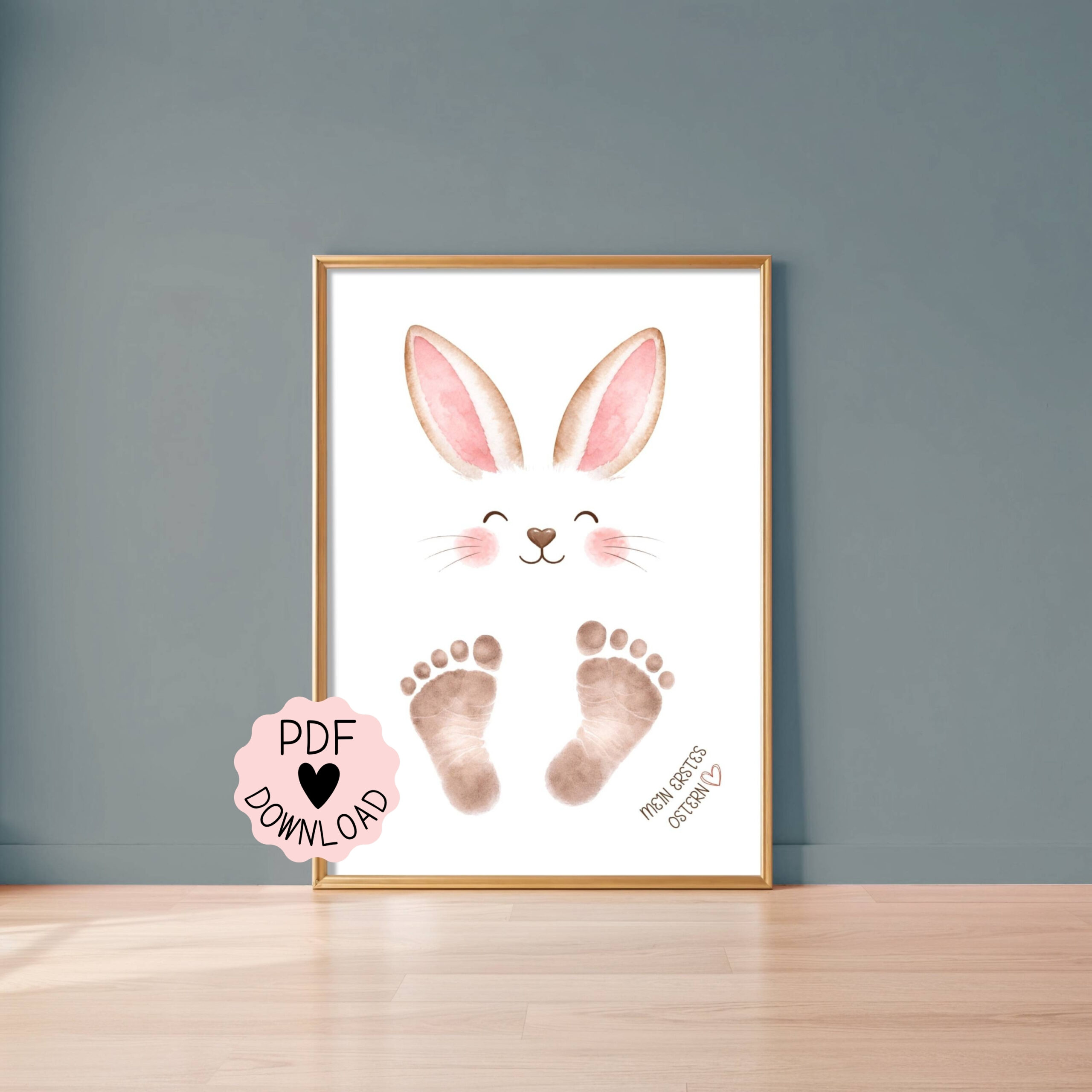Ostergeschenk Fussabdruck zum Ausdrucken natur