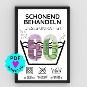 Geldgeschenk "60. Geburtstag" zum Ausdrucken