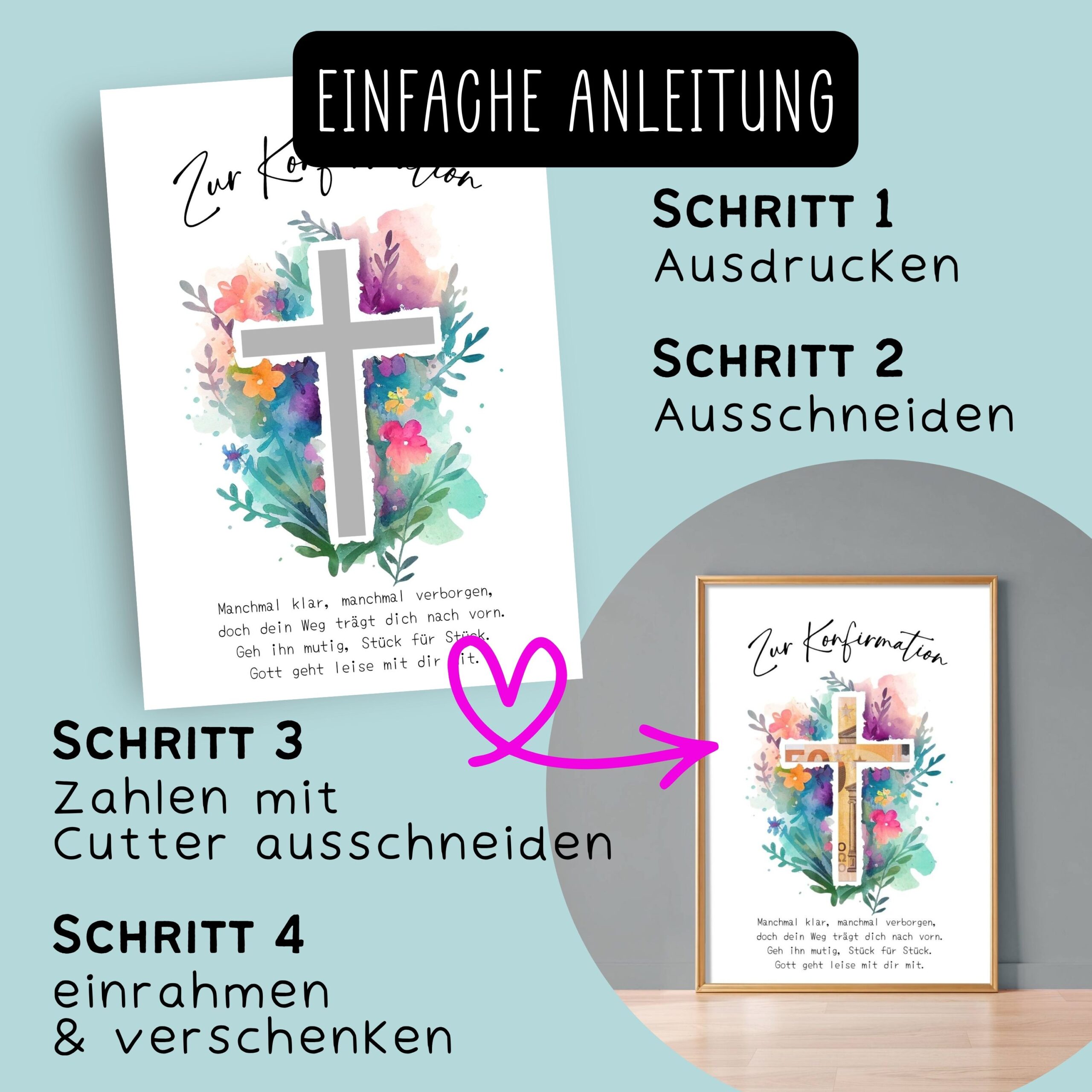 Geldgeschenk zur Konfirmation zum Ausdrucken – Bild 3