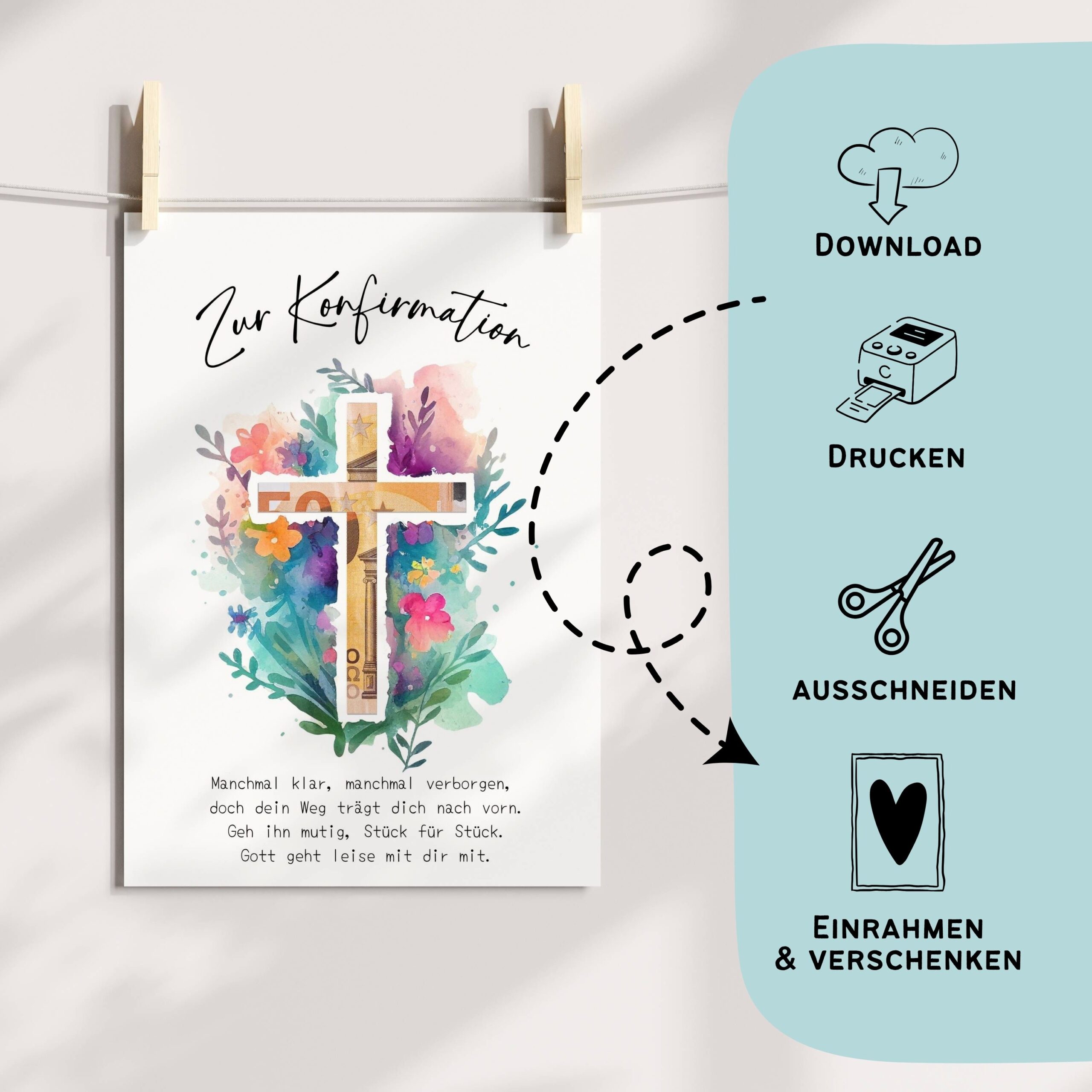 Geldgeschenk zur Konfirmation zum Ausdrucken – Bild 4