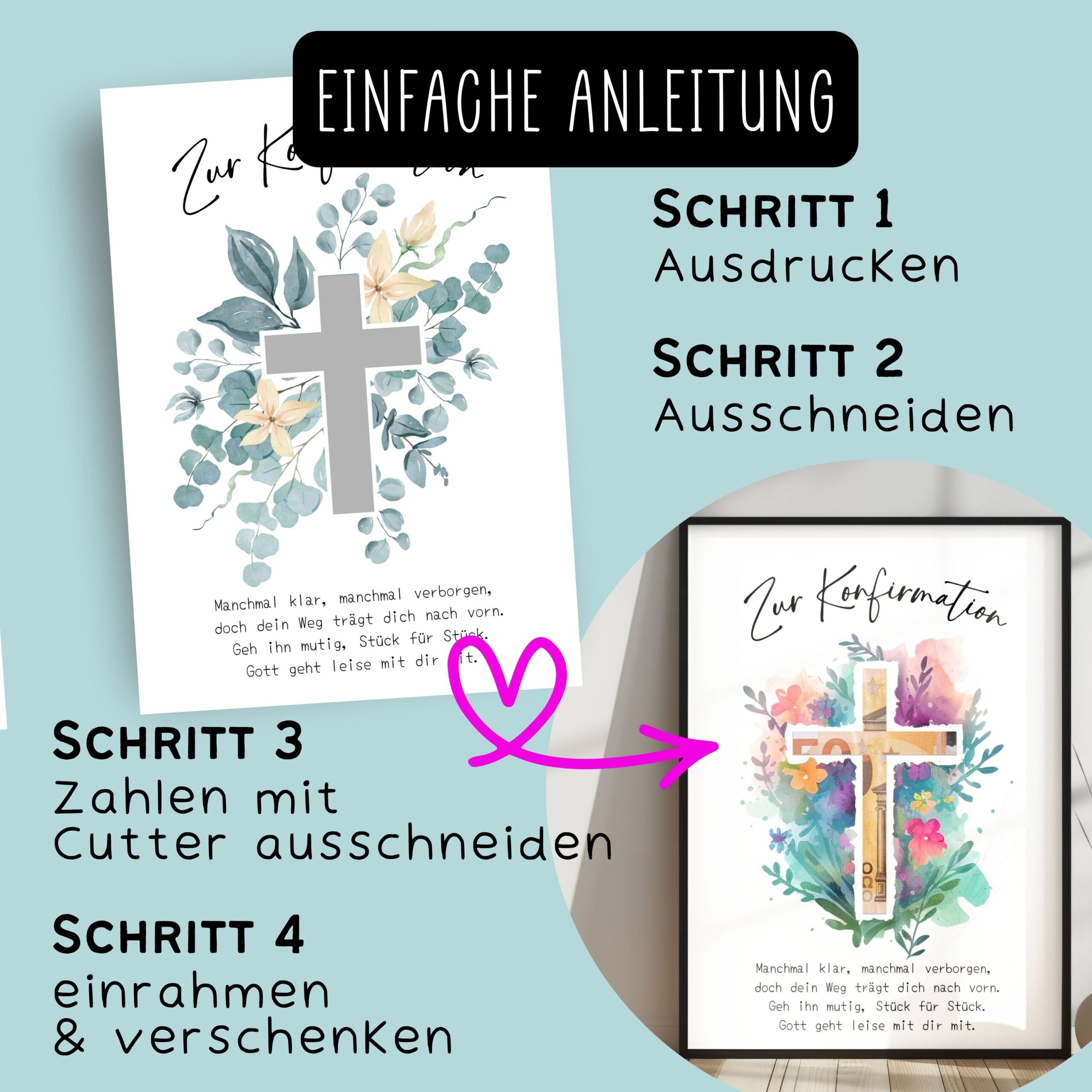 Geldgeschenk zur Konfirmation zum Ausdrucken – Bild 3