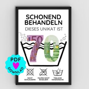 Geldgeschenk "70. Geburtstag" zum Ausdrucken