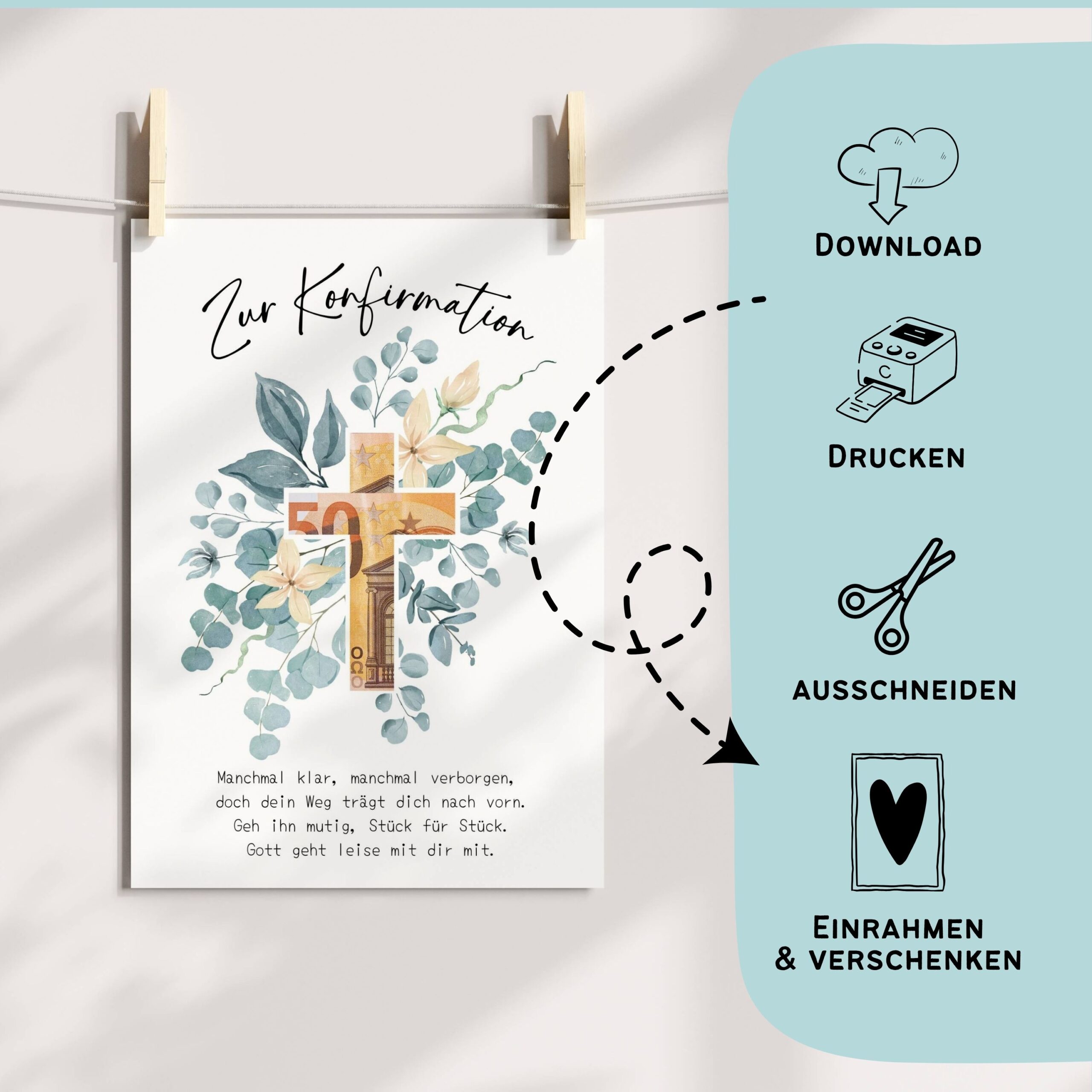 Geldgeschenk zur Konfirmation zum Ausdrucken – Bild 6
