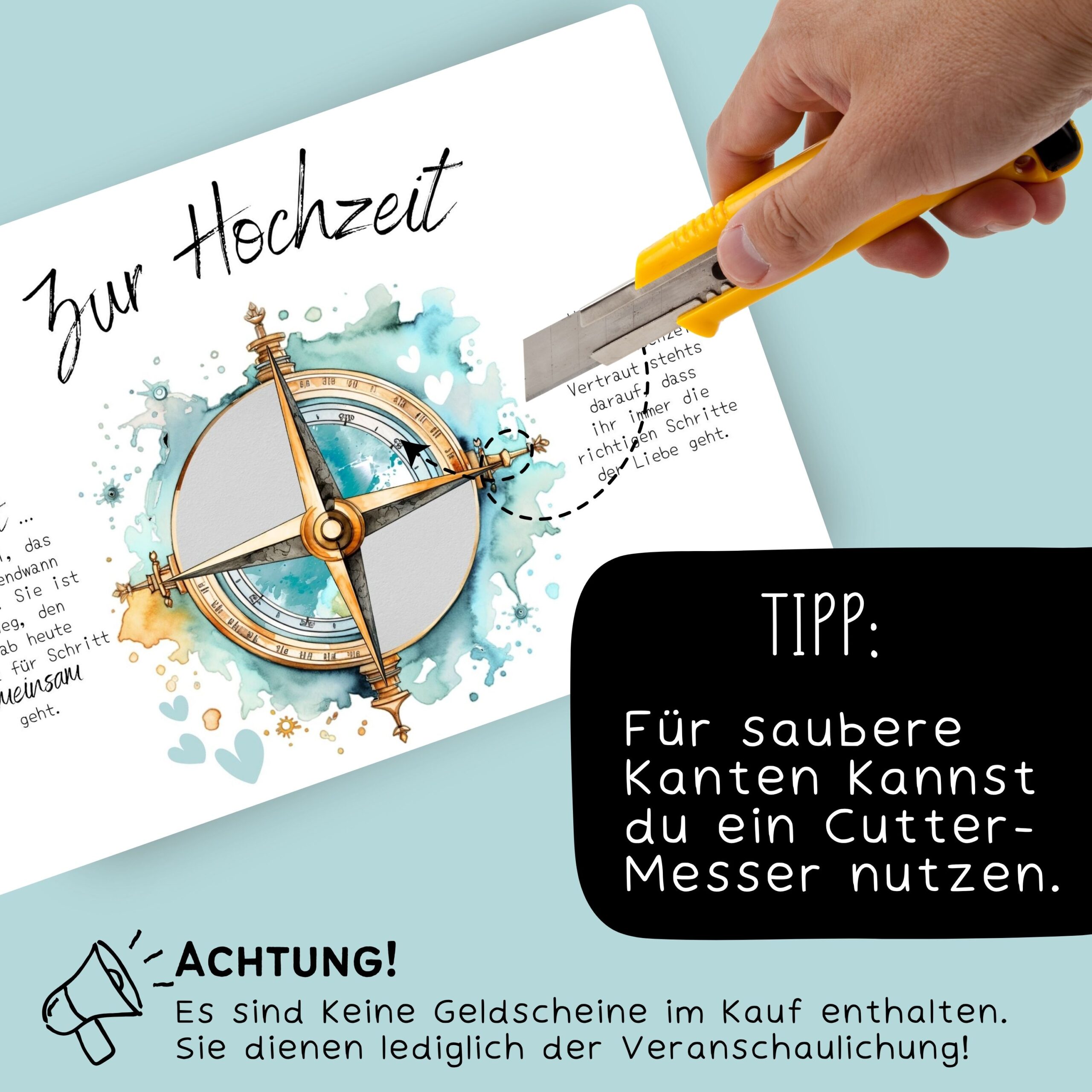 Geldgeschenk zur Hochzeit "Kompass" zum Ausdrucken – Bild 6