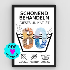 Geldgeschenk "80. Geburtstag" zum Ausdrucken