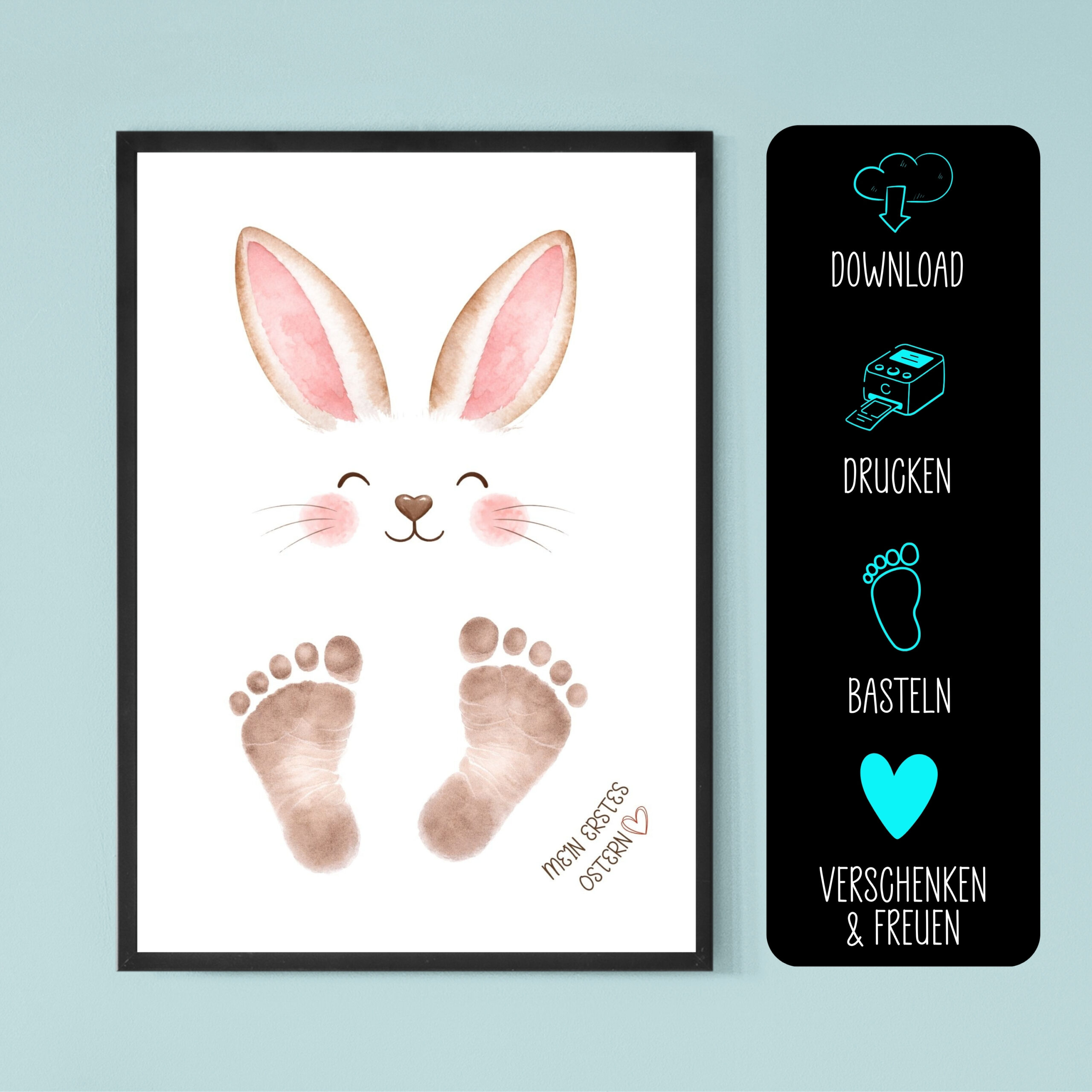 Ostergeschenk Fussabdruck zum Ausdrucken natur – Bild 3