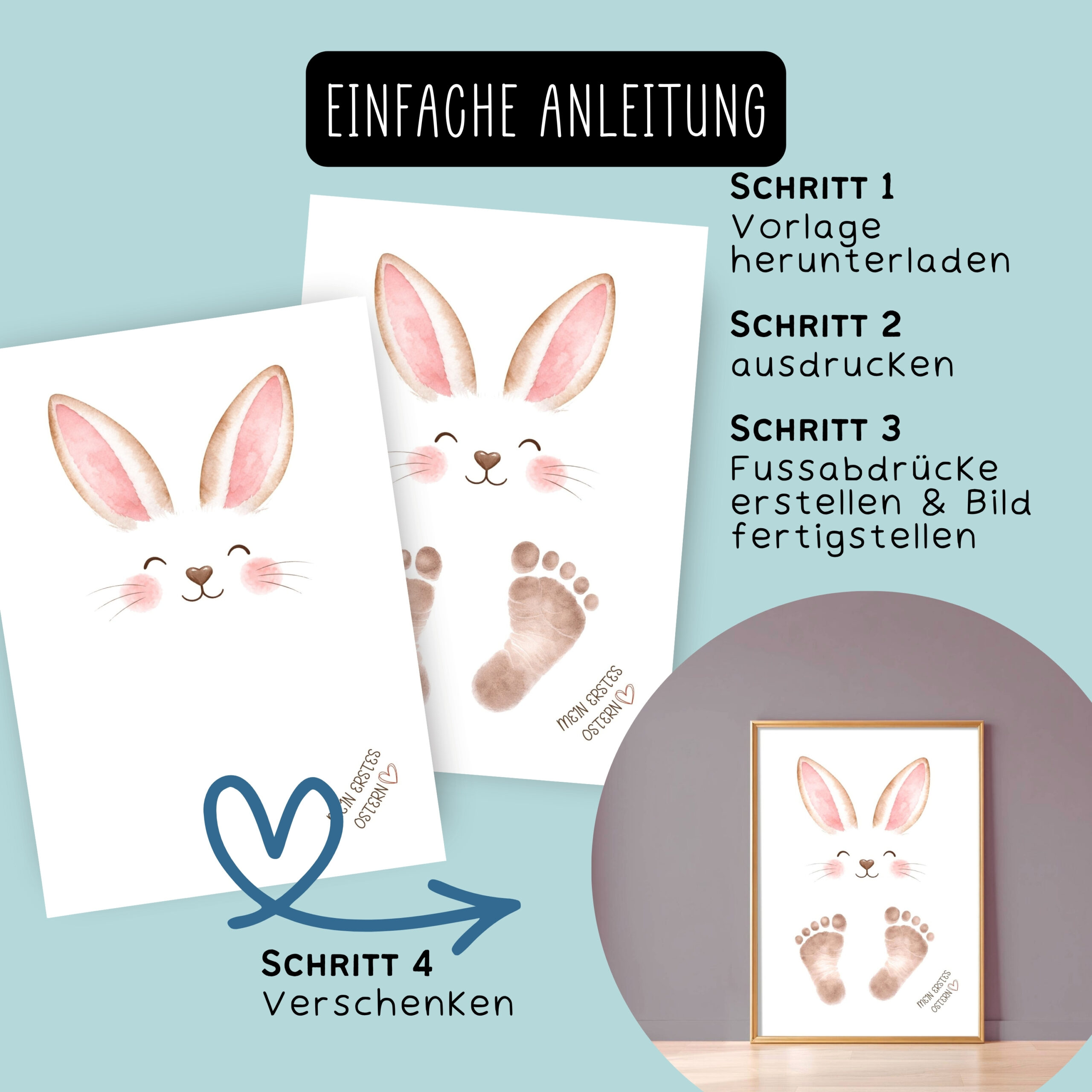 Ostergeschenk Fussabdruck zum Ausdrucken natur – Bild 5