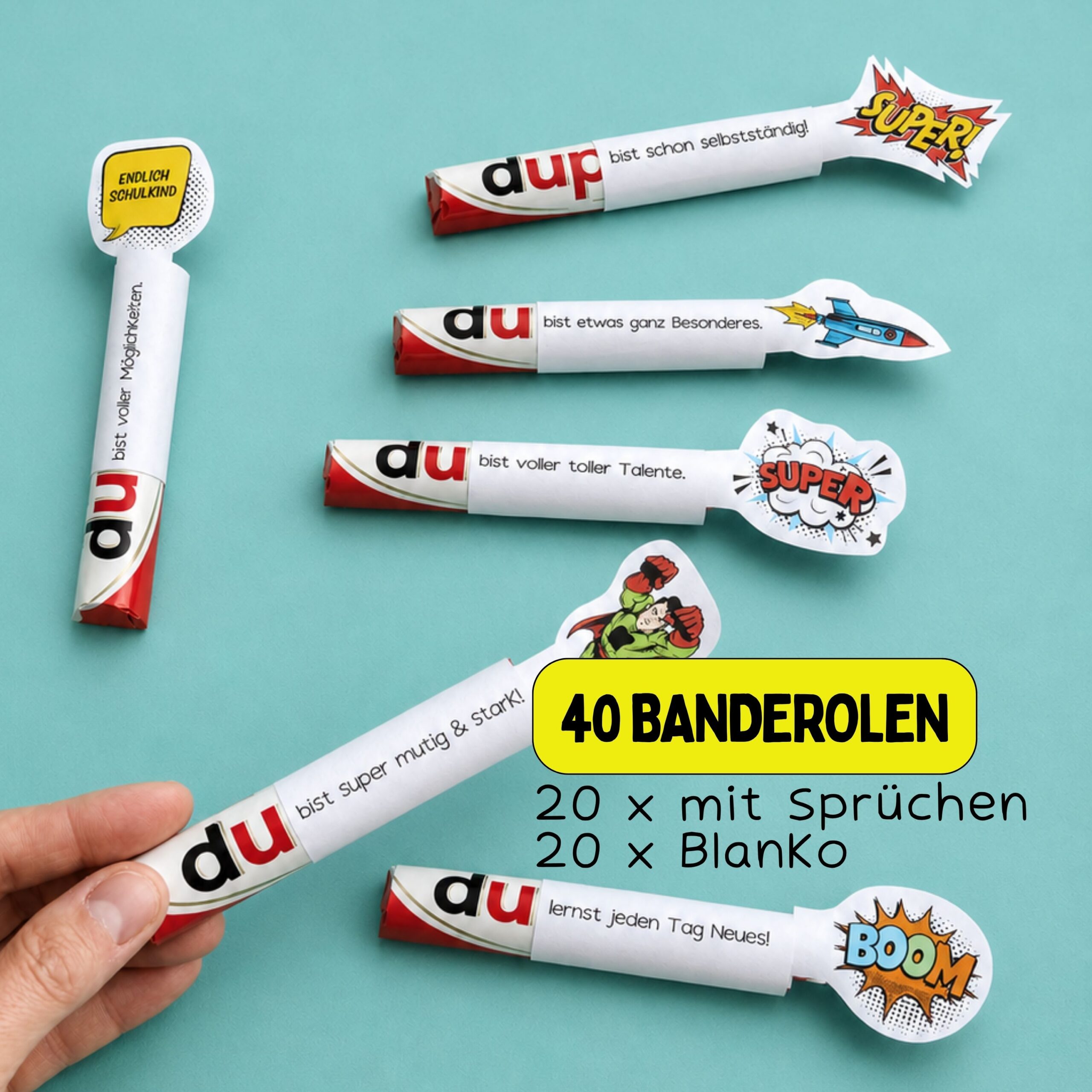 Duplo Banderole & Etiketten "Endlich Schulkind" – Bild 2