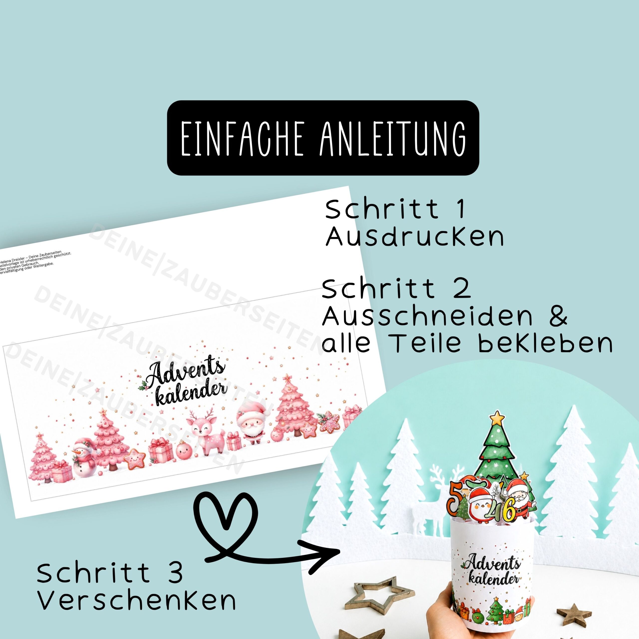 Duplo Banderole Adventskalender "Rosa" – Bild 4