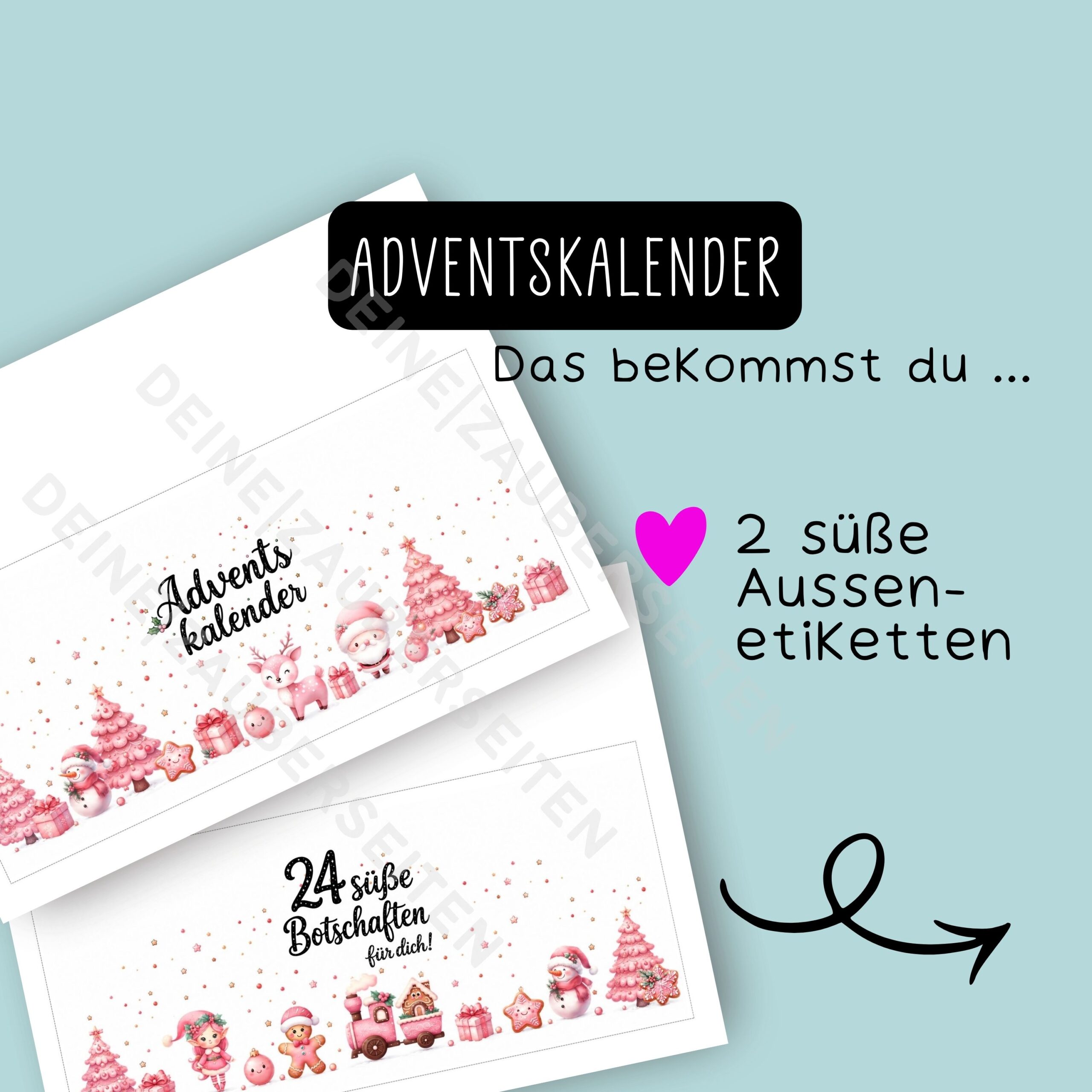 Duplo Banderole Adventskalender "Rosa" – Bild 6