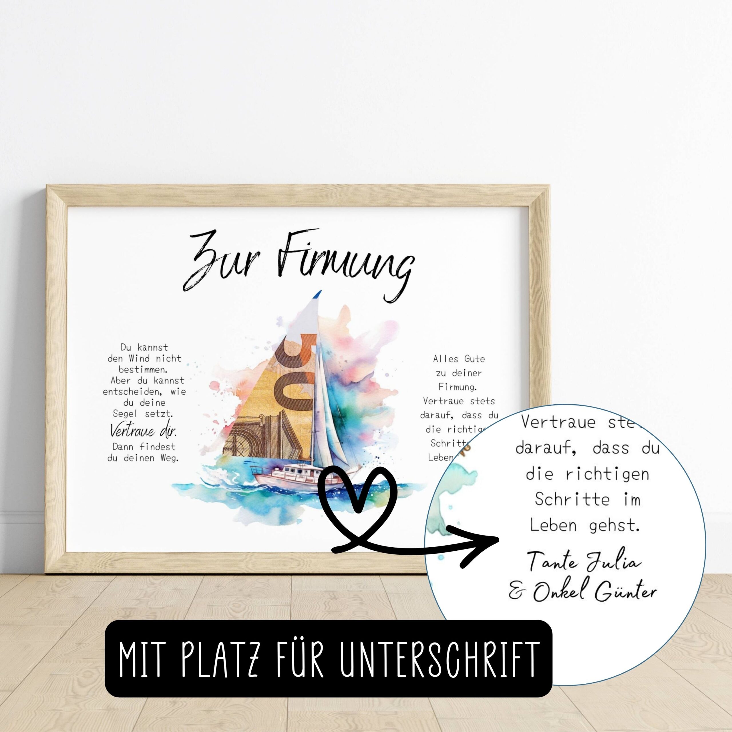 Geldgeschenk zur Firmung "Segel setzen" zum Ausdrucken – Bild 2