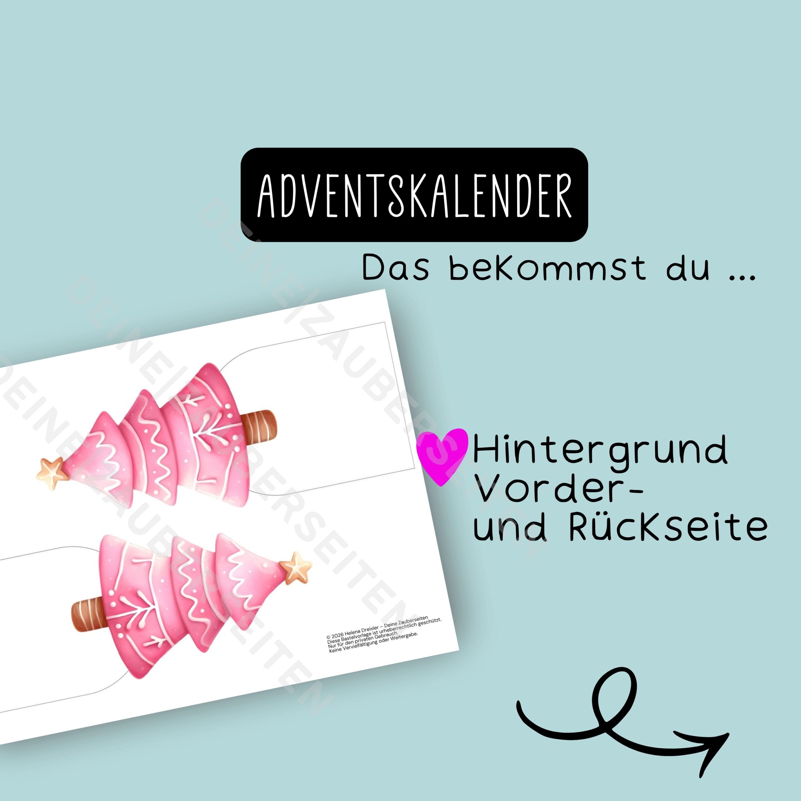 Duplo Banderole Adventskalender "Rosa" – Bild 5