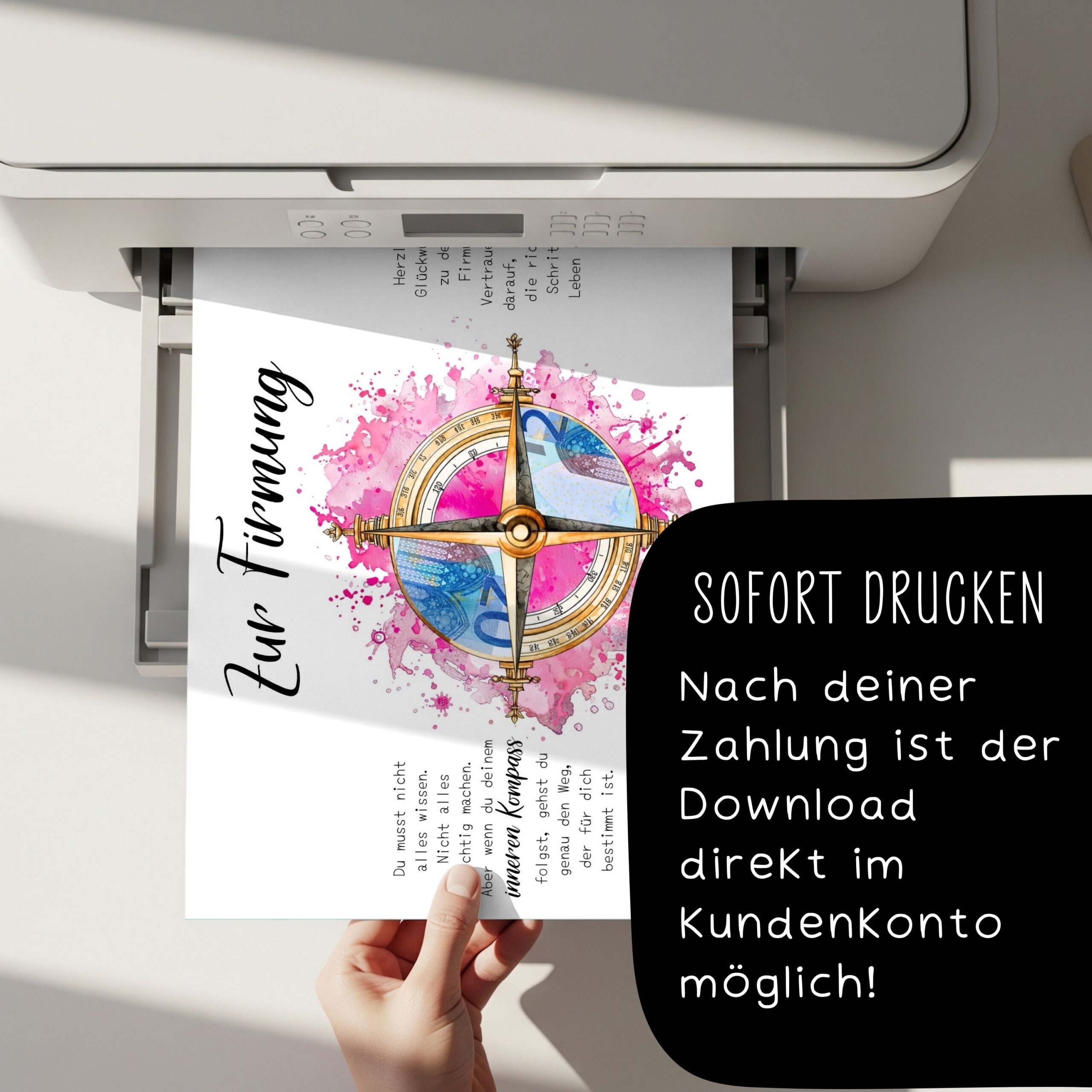 Geldgeschenk zur Firmung "Kompass pink" – Bild 4