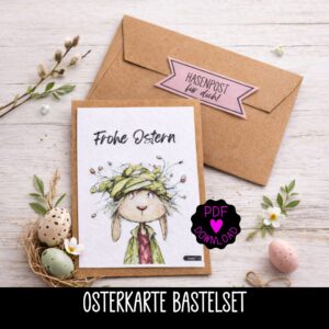Osterkarte 6er Set zum Ausdrucken