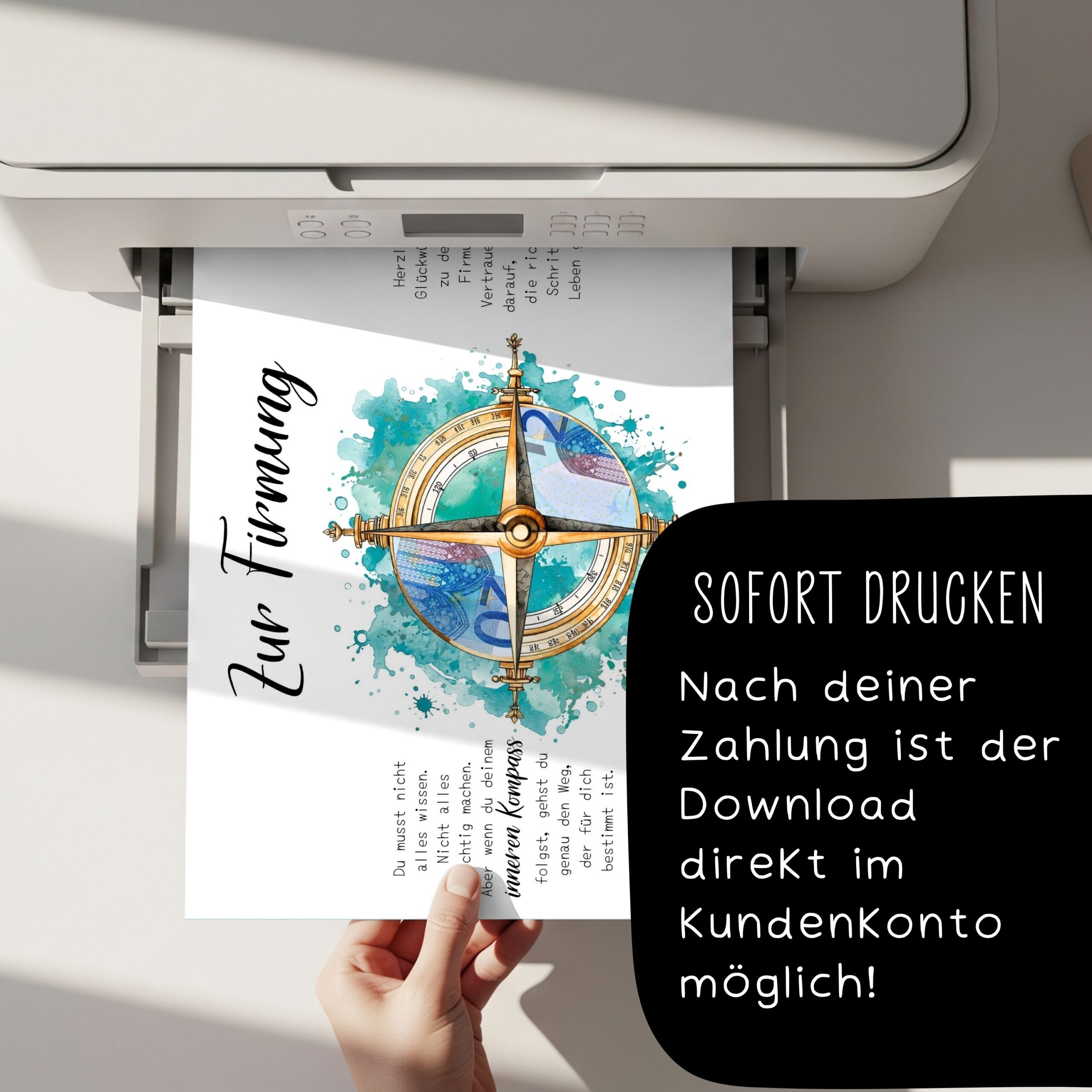 Geldgeschenk zur Firmung "Kompass türkis" – Bild 5