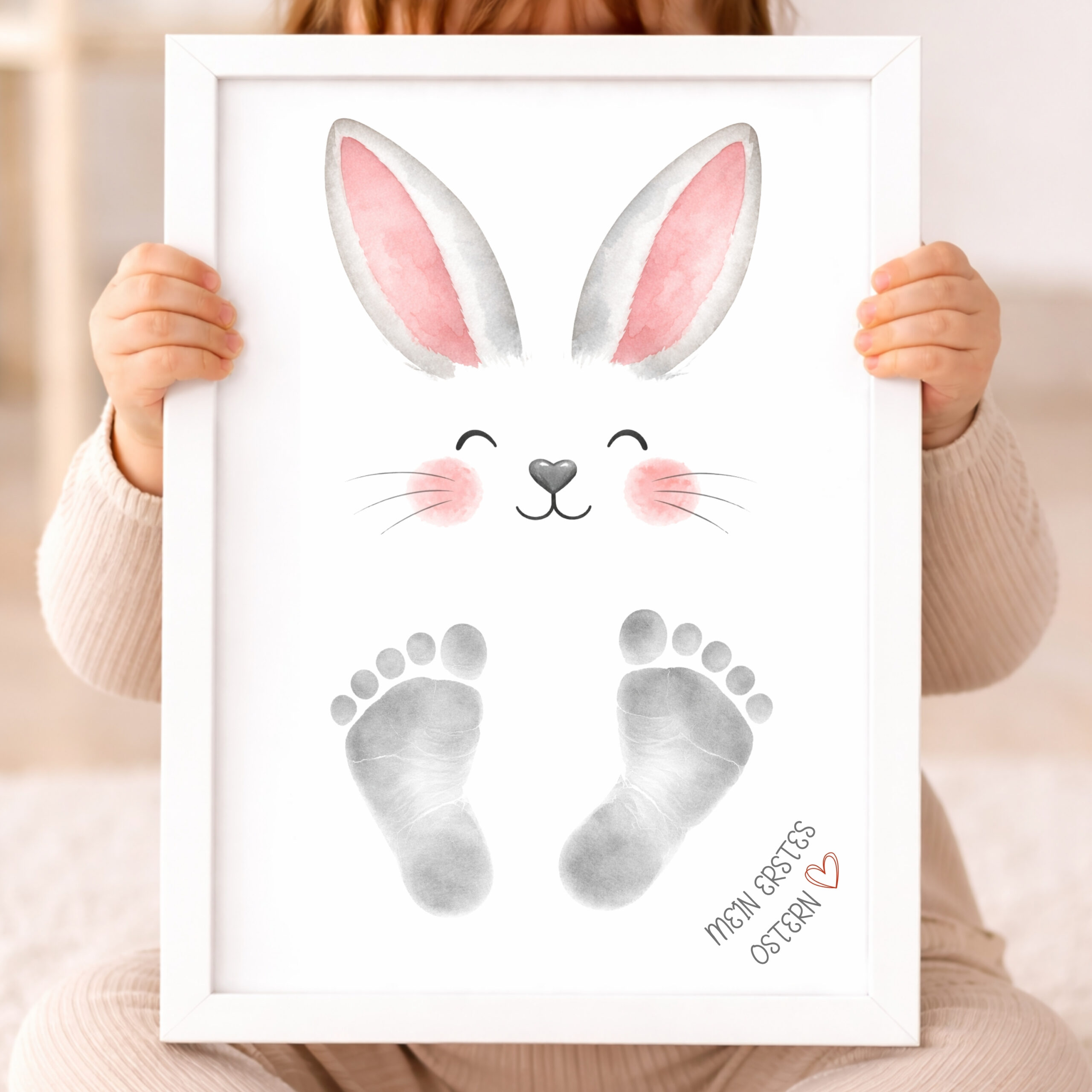 Ostergeschenk Fussabdruck zum Ausdrucken grau – Bild 2