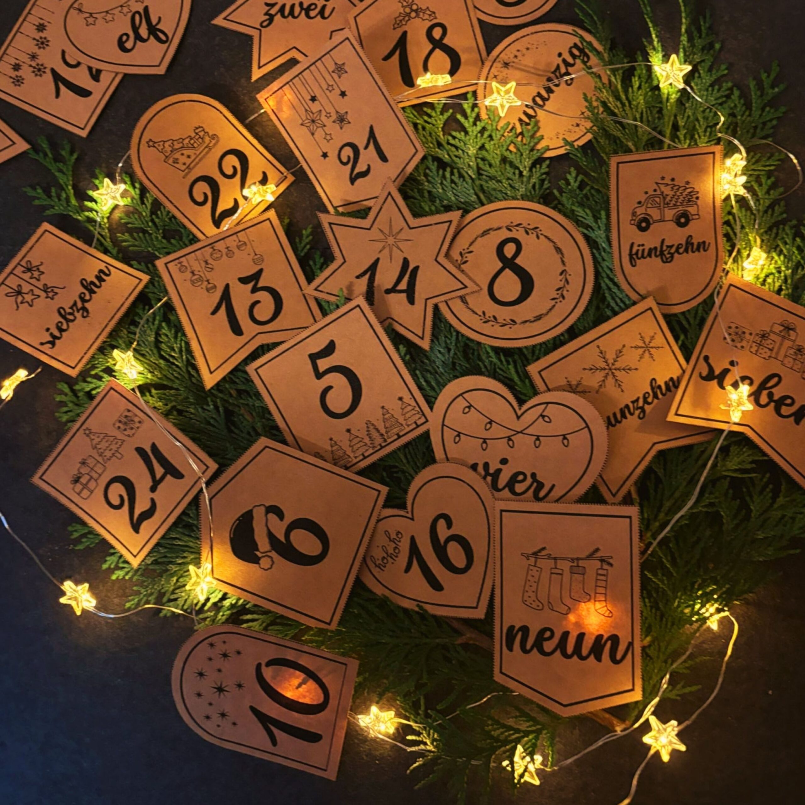 Adventskalender Zahlen Vorlage zum ausdrucken – Bild 4