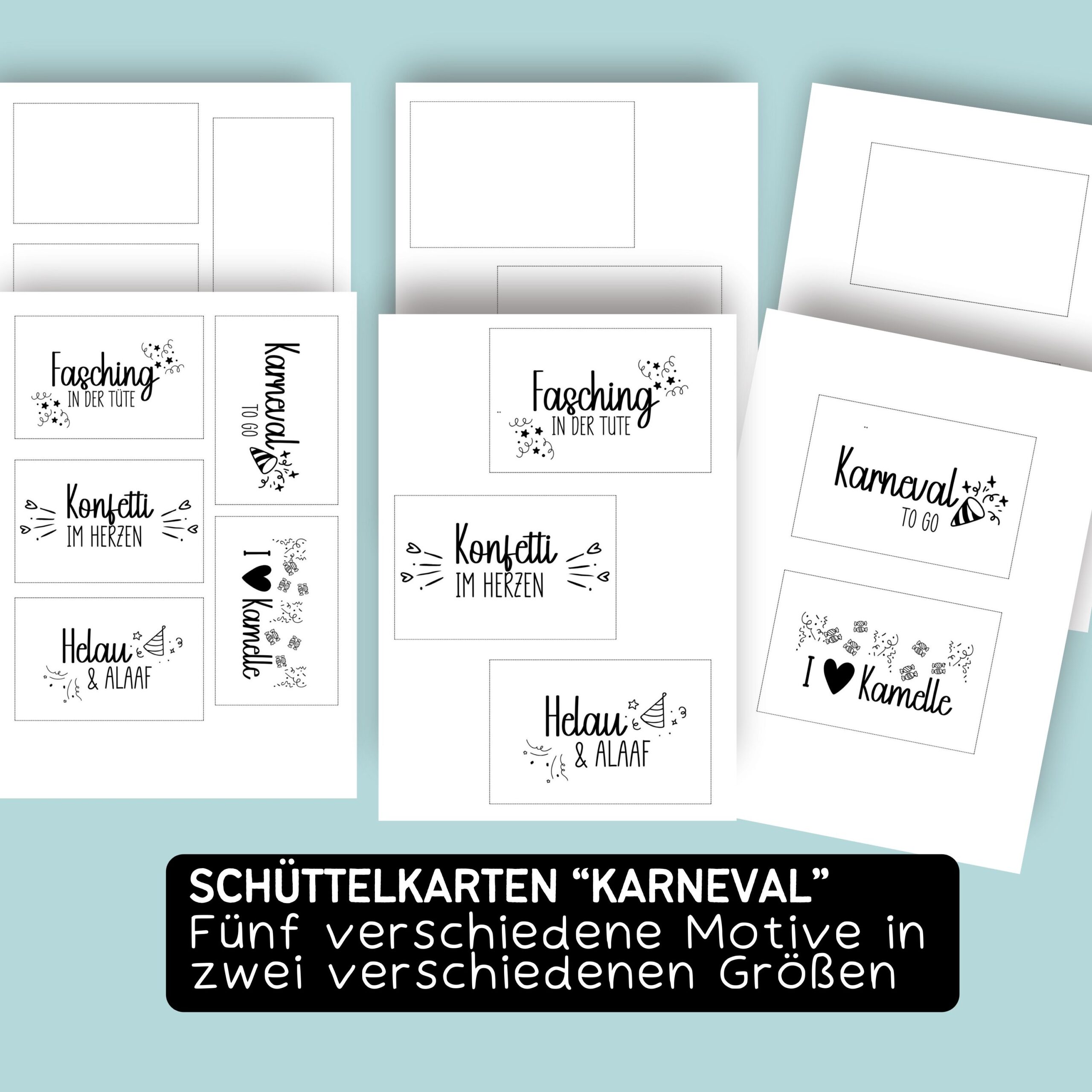 Schüttelkarten "Karneval in der Tüte" Bastelvorlage zum Ausdrucken – Bild 2