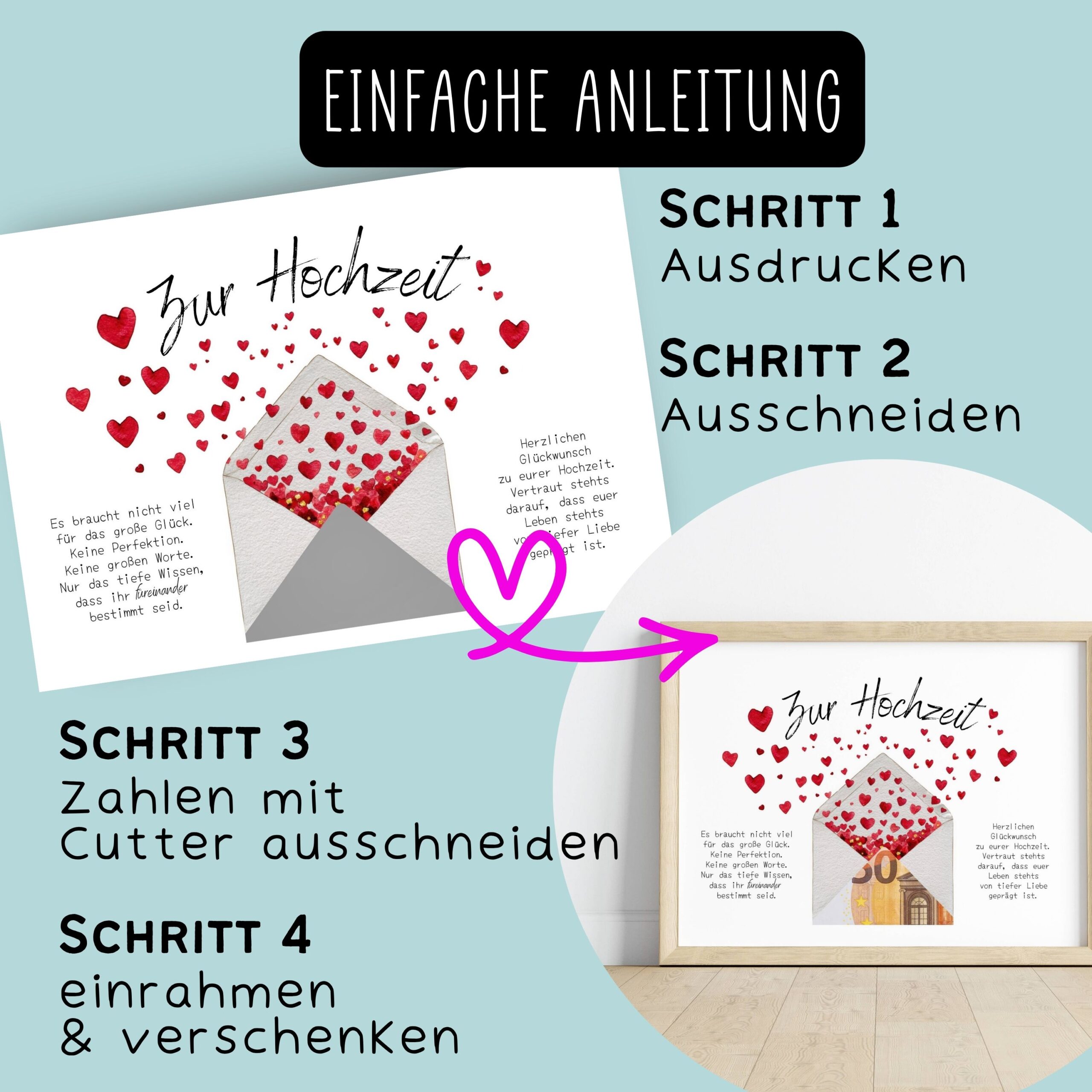 Geldgeschenk zur Hochzeit "Umschlag" zum Ausdrucken – Bild 5