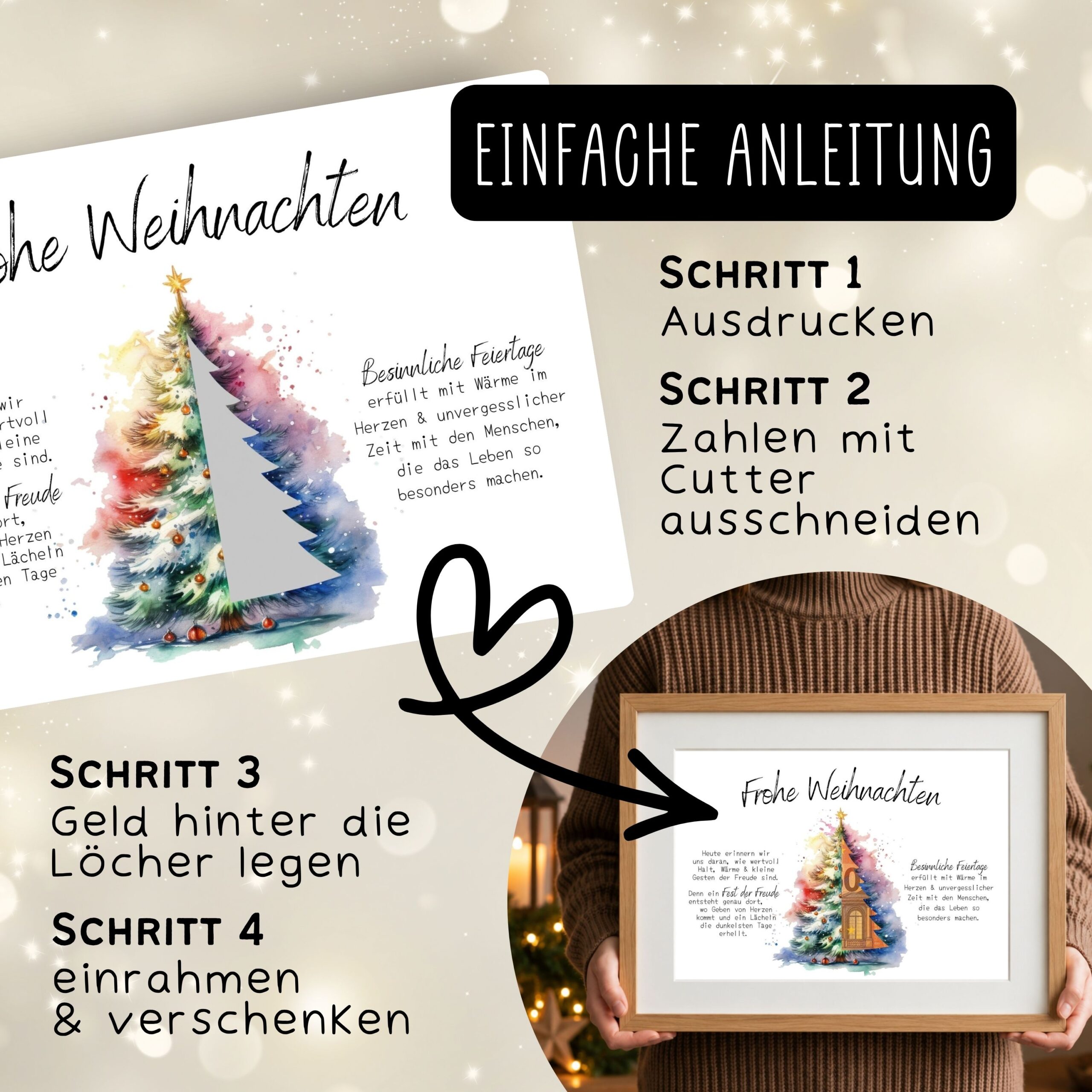 Geldgeschenk "Weihnachtsbaum" Weihnachten – Bild 4