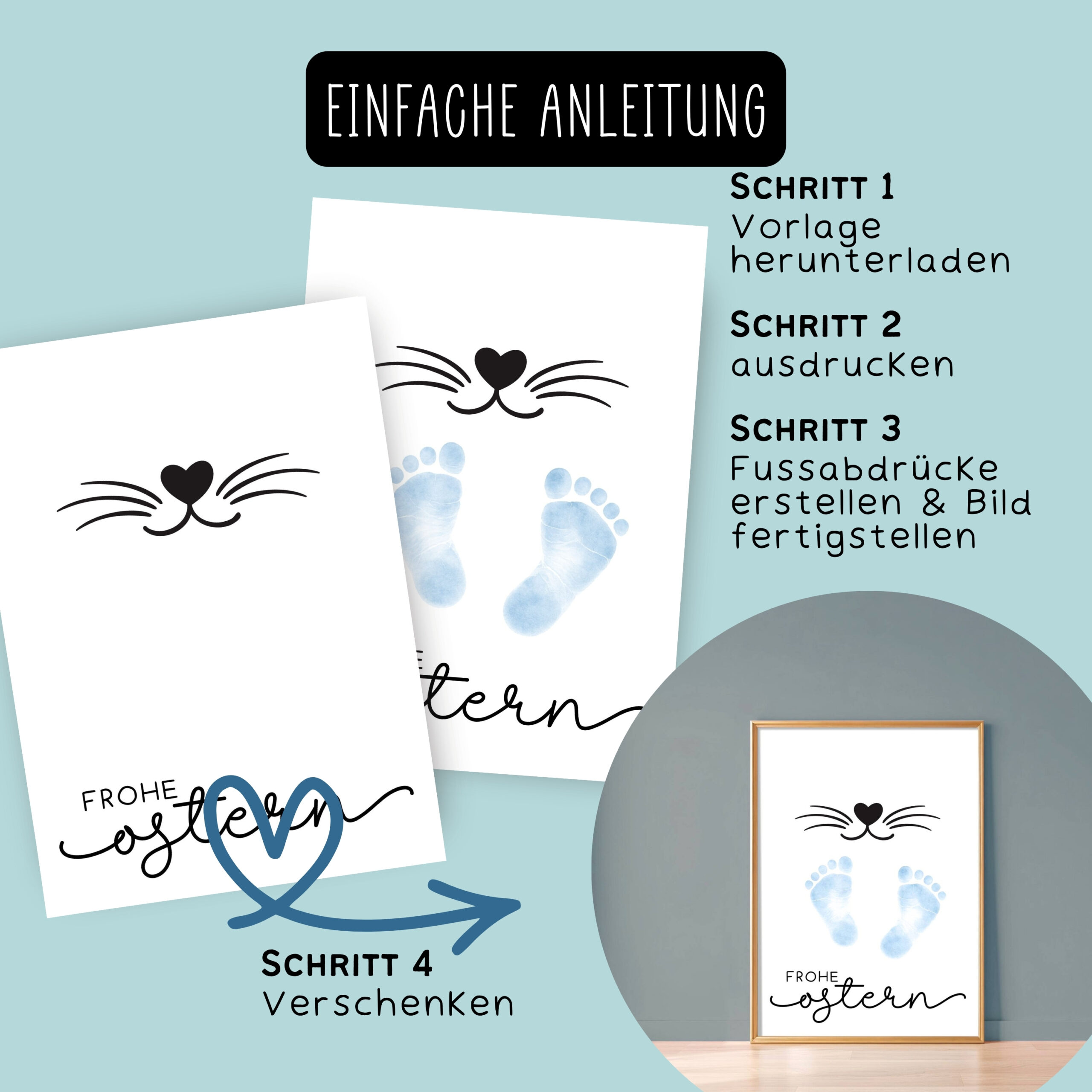 Ostergeschenk Fussabdruck zum Ausdrucken – Bild 3