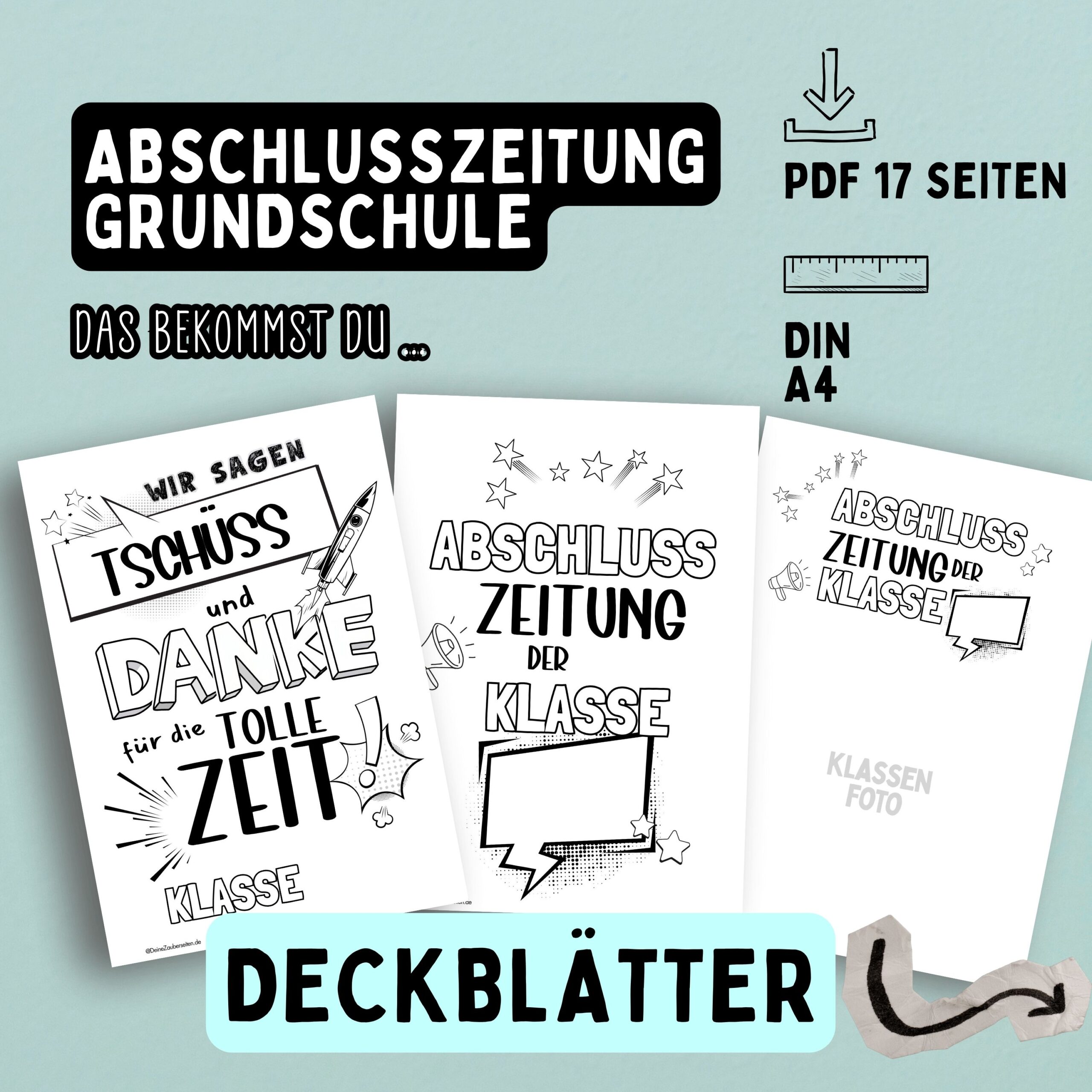 Abschlusszeitung "Comic" 17 Seiten zum Abschied Grundschule – Bild 3