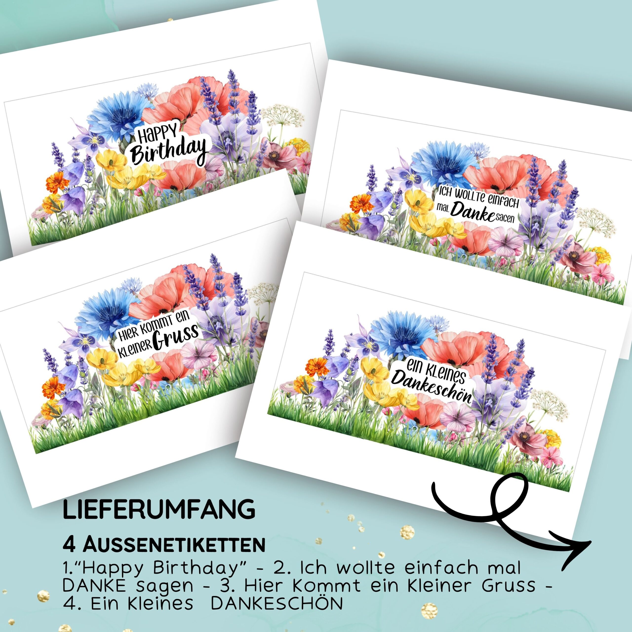 Duplo Banderole & Etiketten "Blumenstrauß" – Bild 4