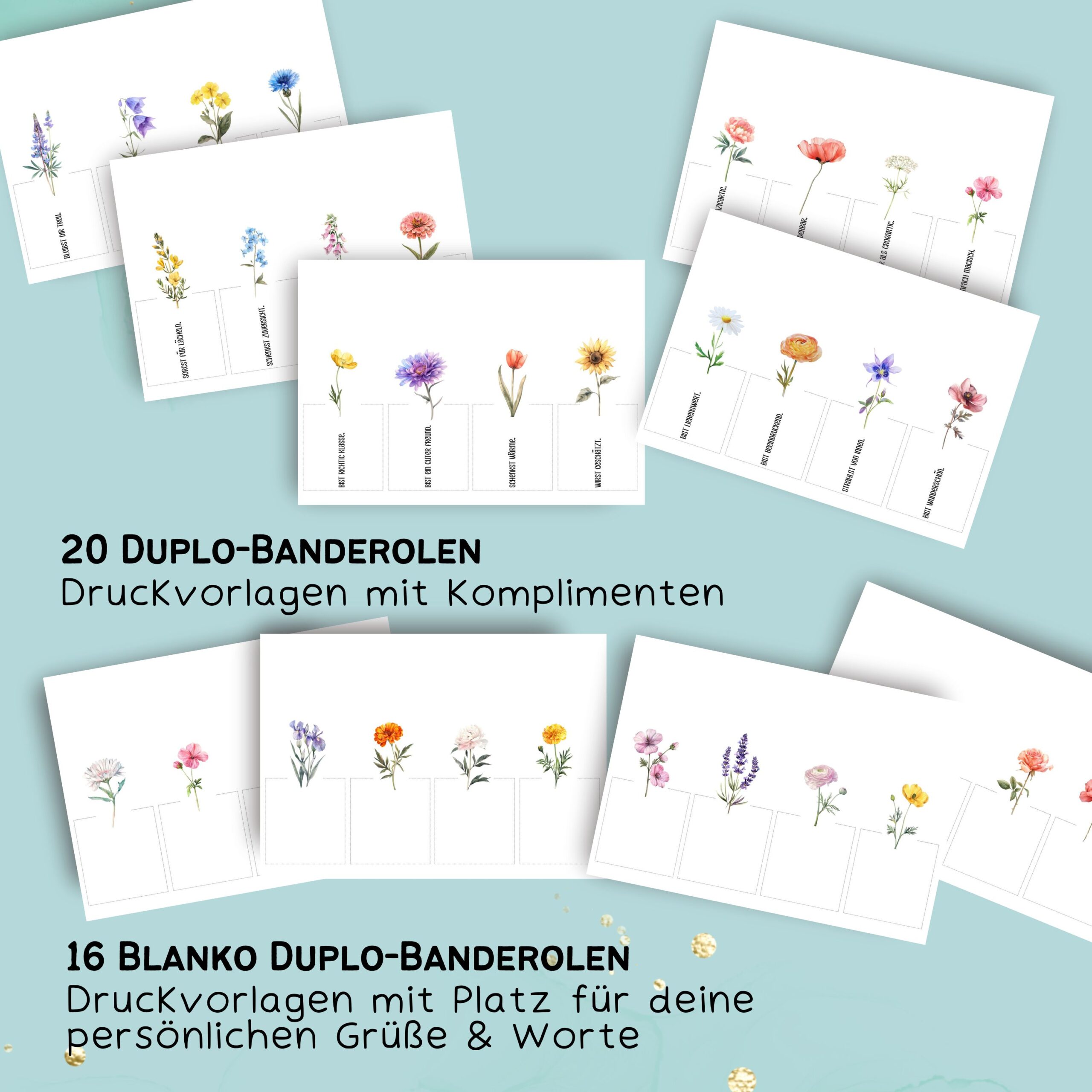 Duplo Banderole & Etiketten "Blumenstrauß" – Bild 5