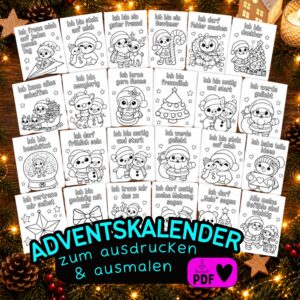 Adventskalender "Affirmationen für Kinder" zum ausmalen