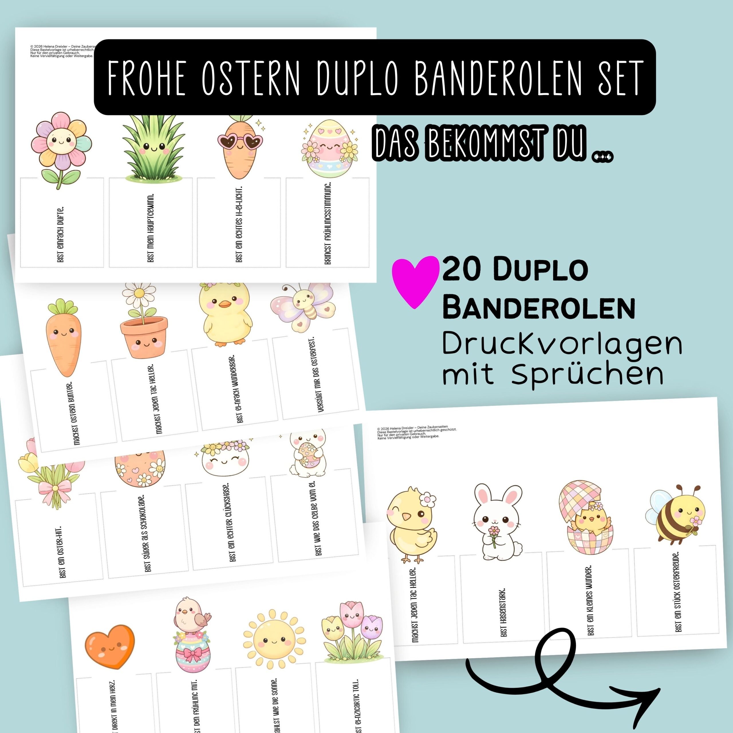 Duplo Banderole & Etiketten "Frohe Ostern" – Bild 4