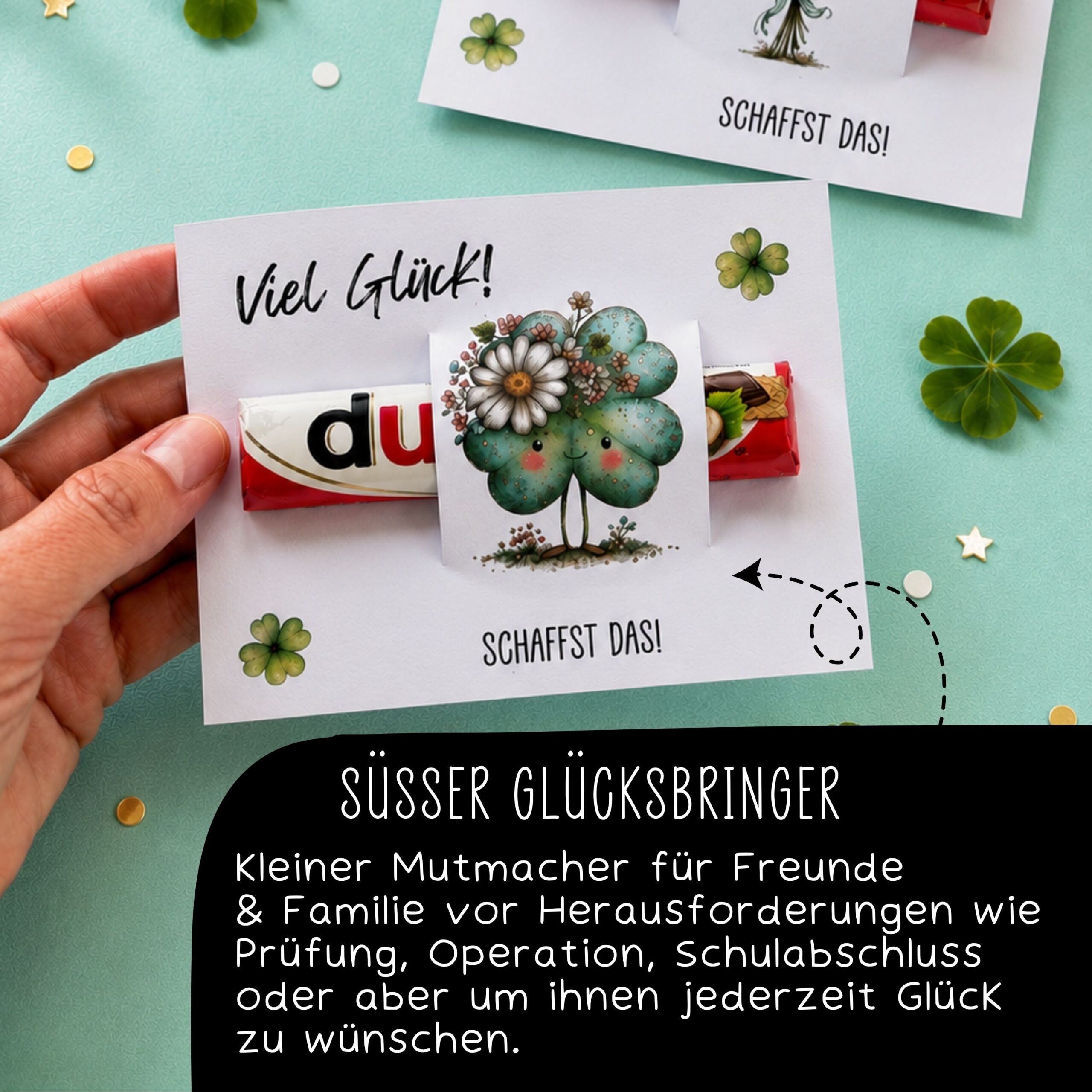 Duplo "Viel Glück, du schaffst das" Glücksbringer – Bild 2