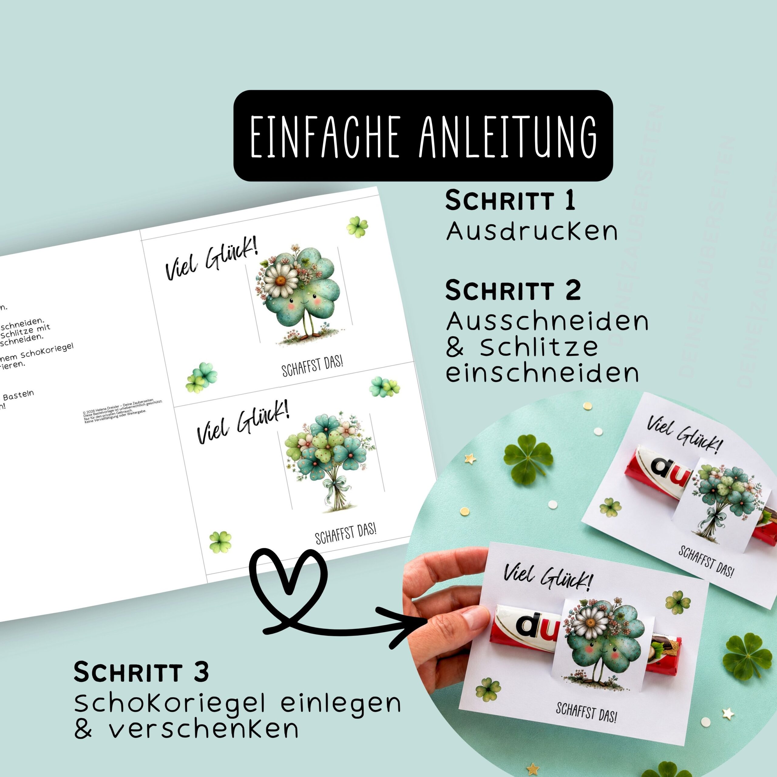 Duplo "Viel Glück, du schaffst das" Glücksbringer – Bild 3