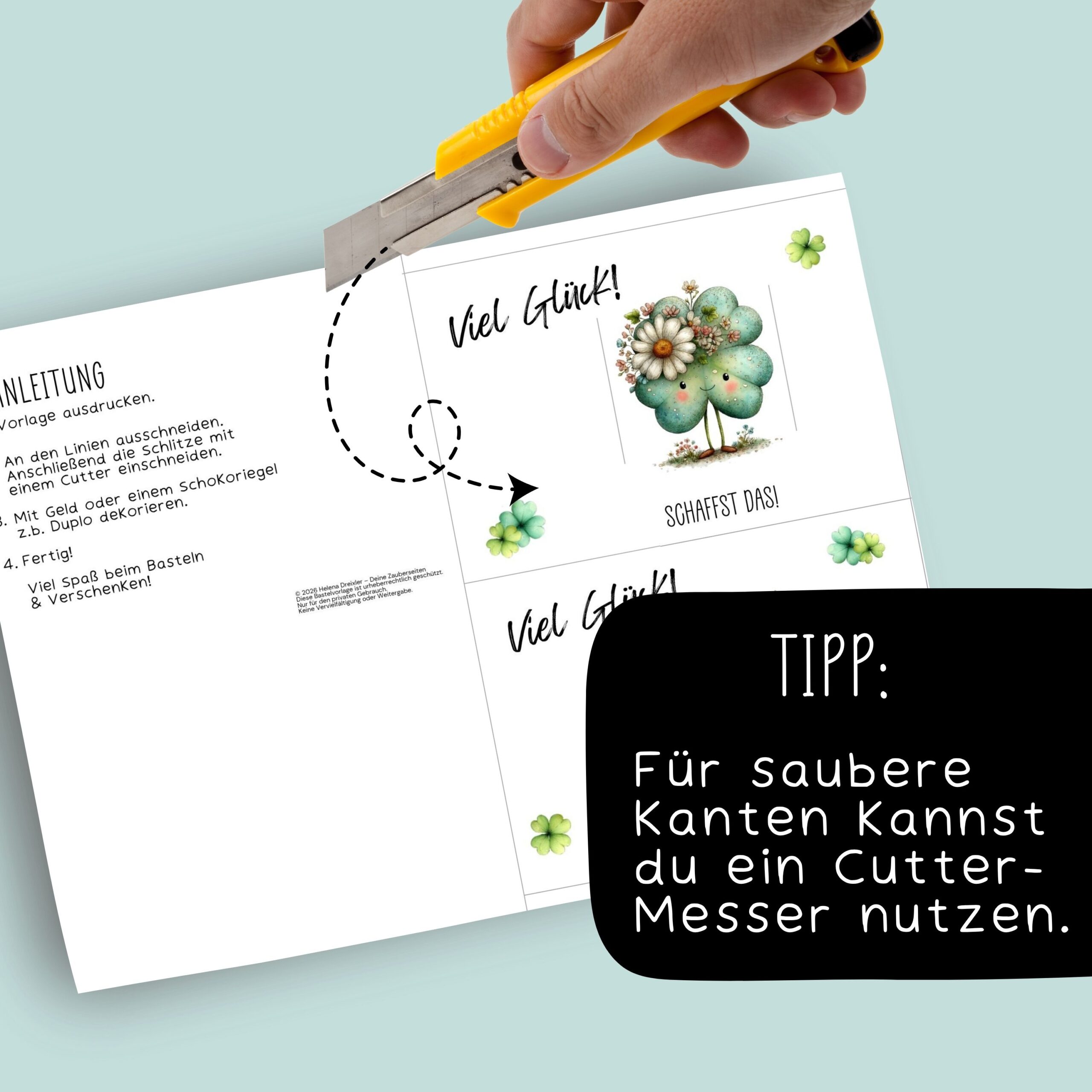 Duplo "Viel Glück, du schaffst das" Glücksbringer – Bild 4