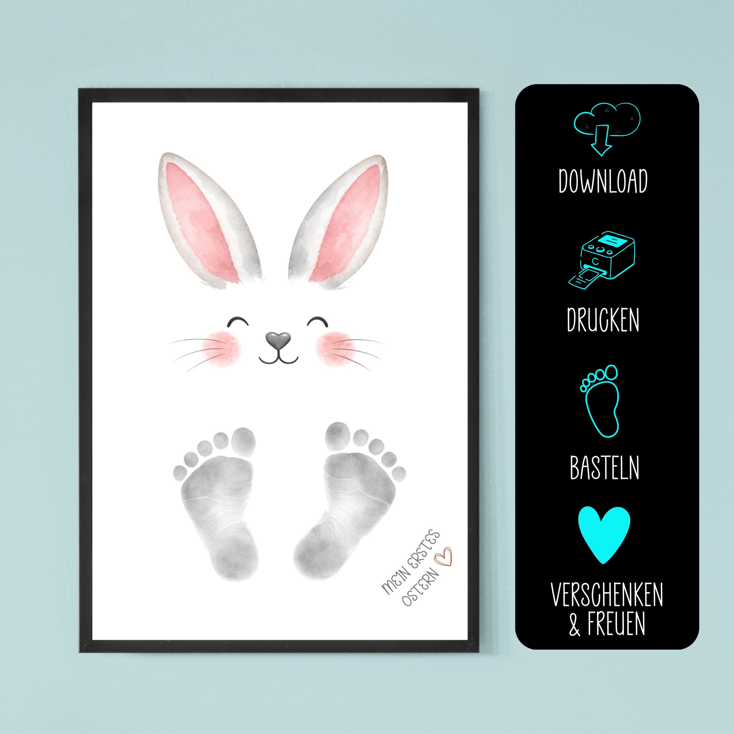 Ostergeschenk Fussabdruck zum Ausdrucken grau – Bild 6