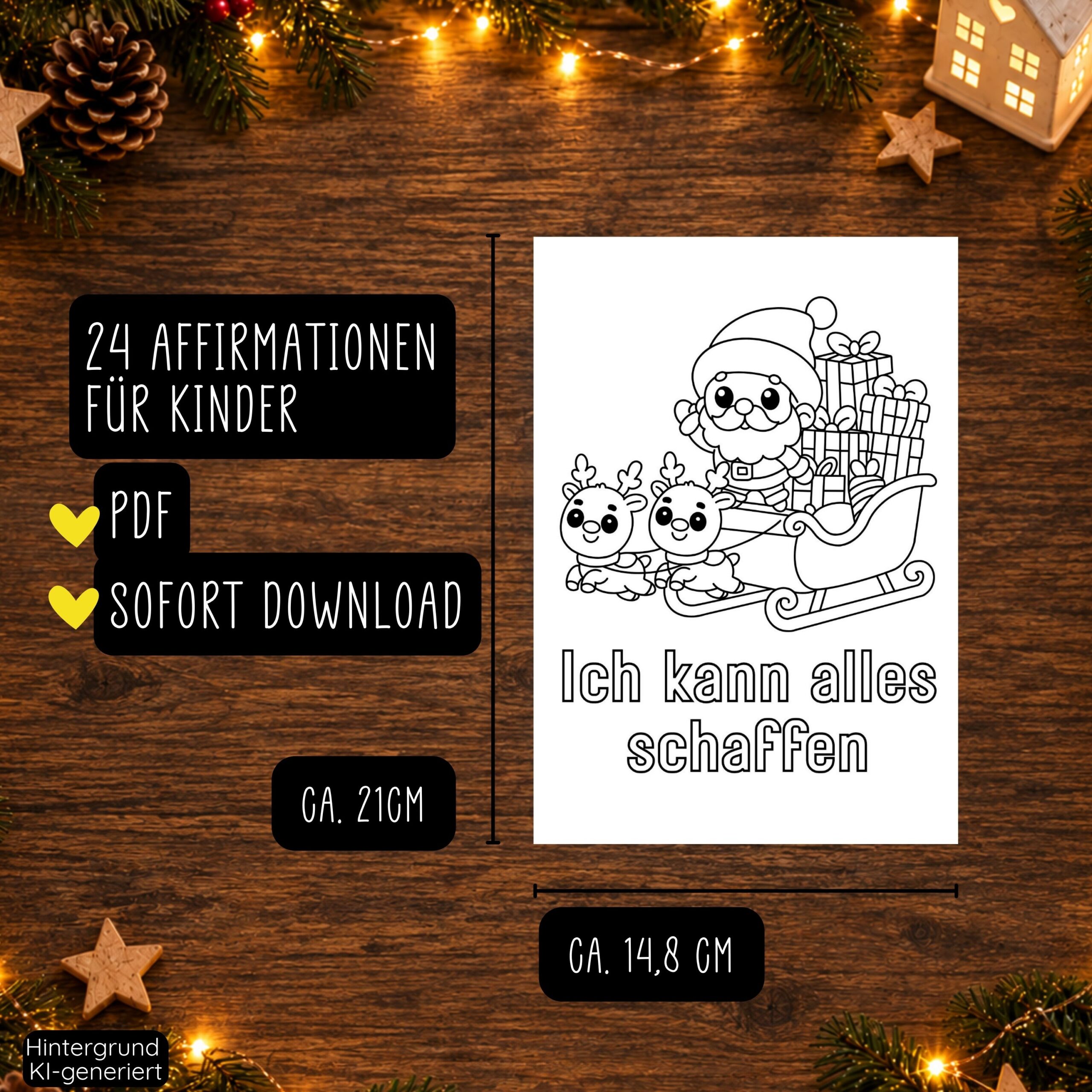 Adventskalender "Affirmationen für Kinder" zum ausmalen – Bild 6