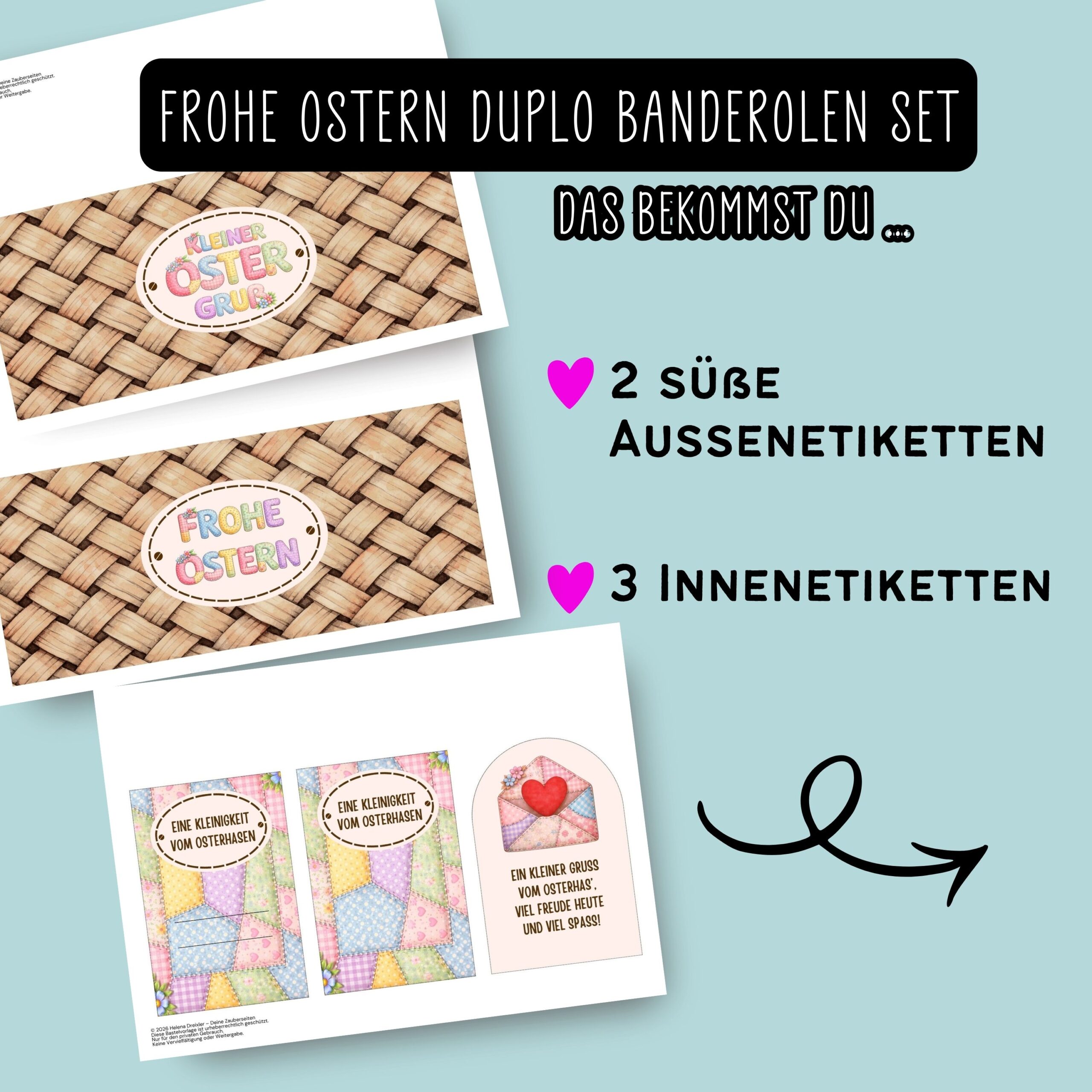 Duplo Banderole & Etiketten "Ostergrüße" – Bild 3