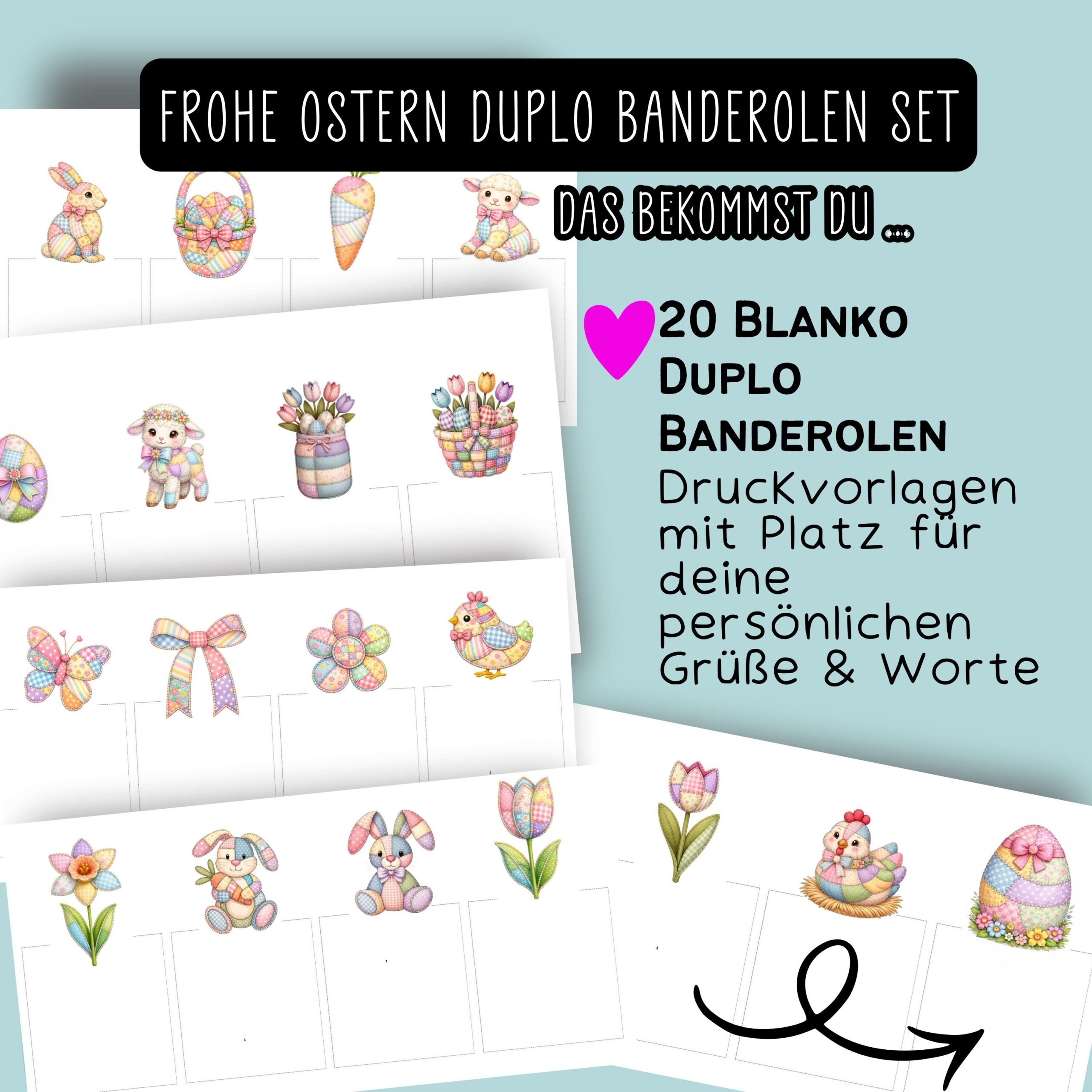 Duplo Banderole & Etiketten "Ostergrüße" – Bild 5
