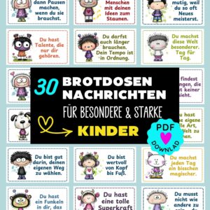 Brotdosen Nachrichten für besondere & starke Kinder