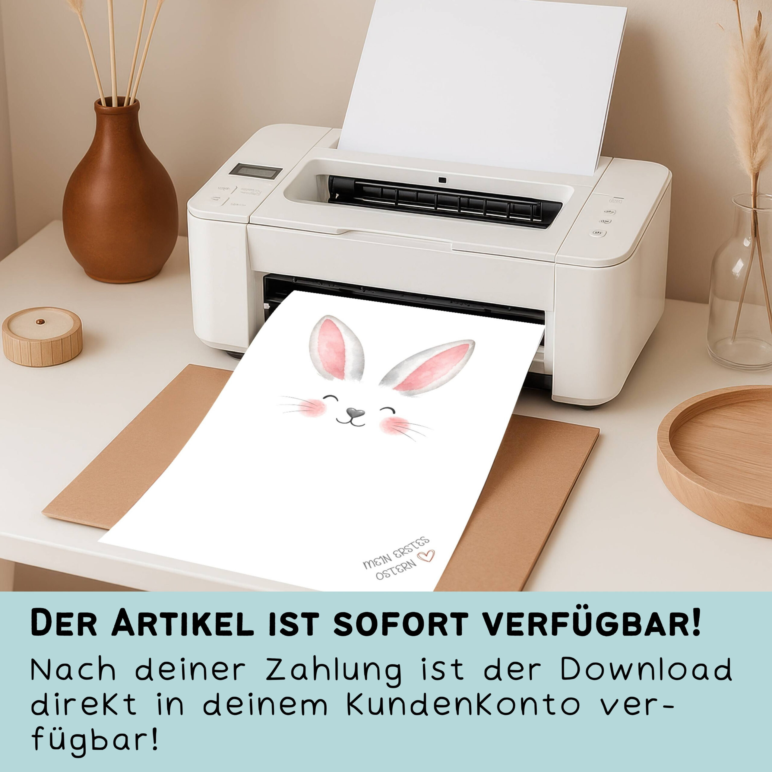 Ostergeschenk Fussabdruck zum Ausdrucken grau – Bild 3