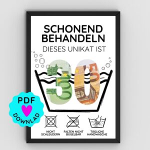 Geldgeschenk "30. Geburtstag" zum Ausdrucken