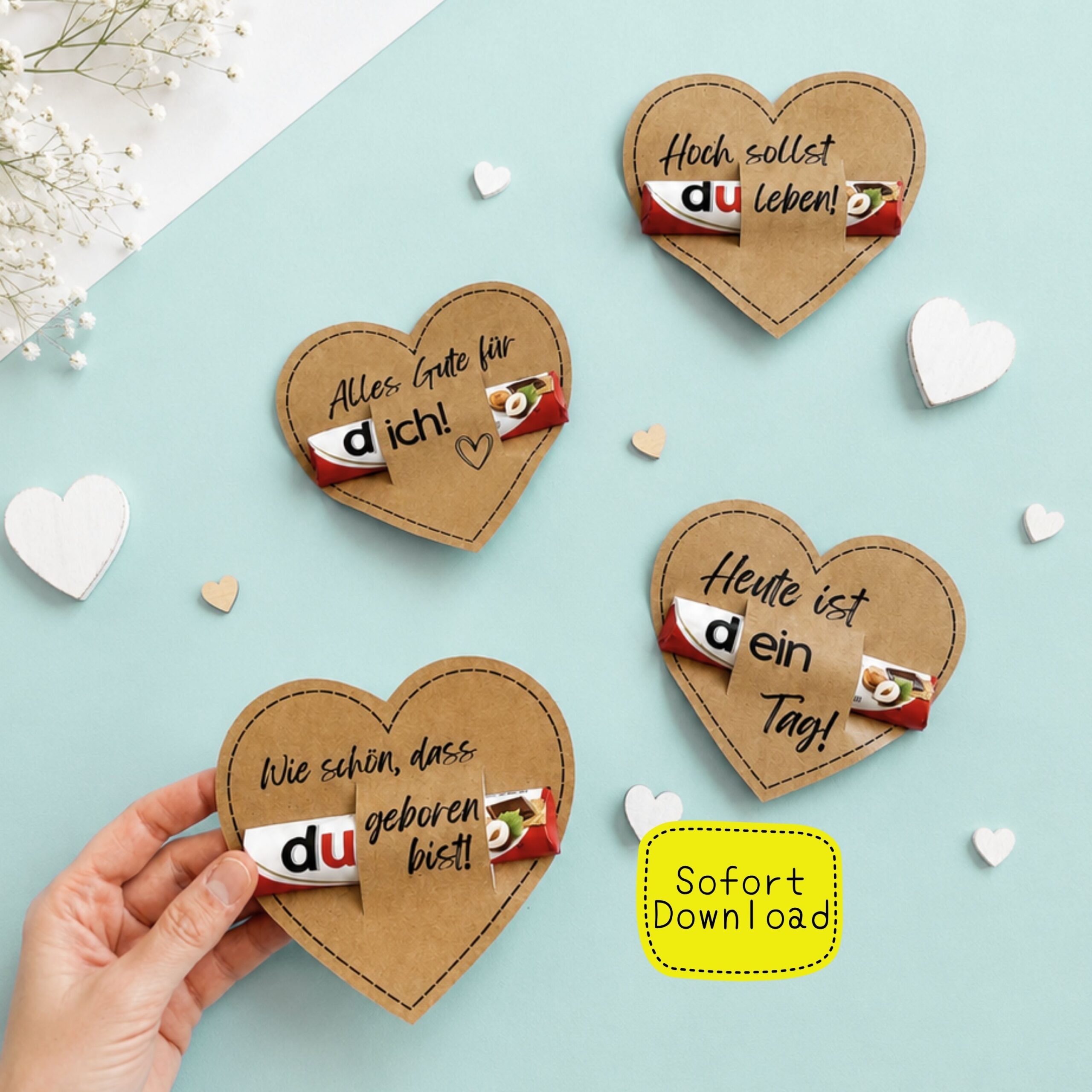 Duplo Banderolen "4 Herzen Geburtstag"