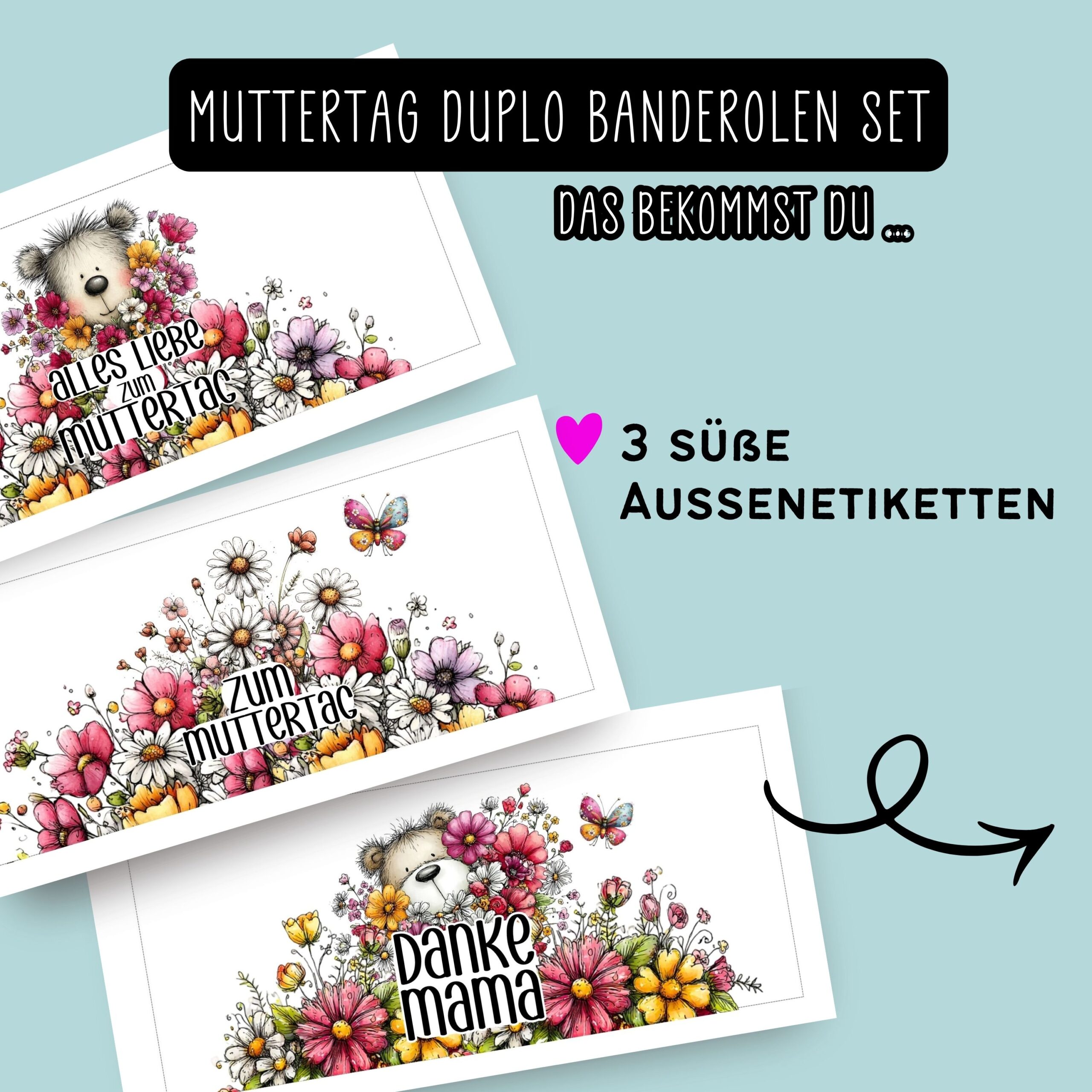 Duplo Banderole & Etiketten "Danke Mama" – Bild 5