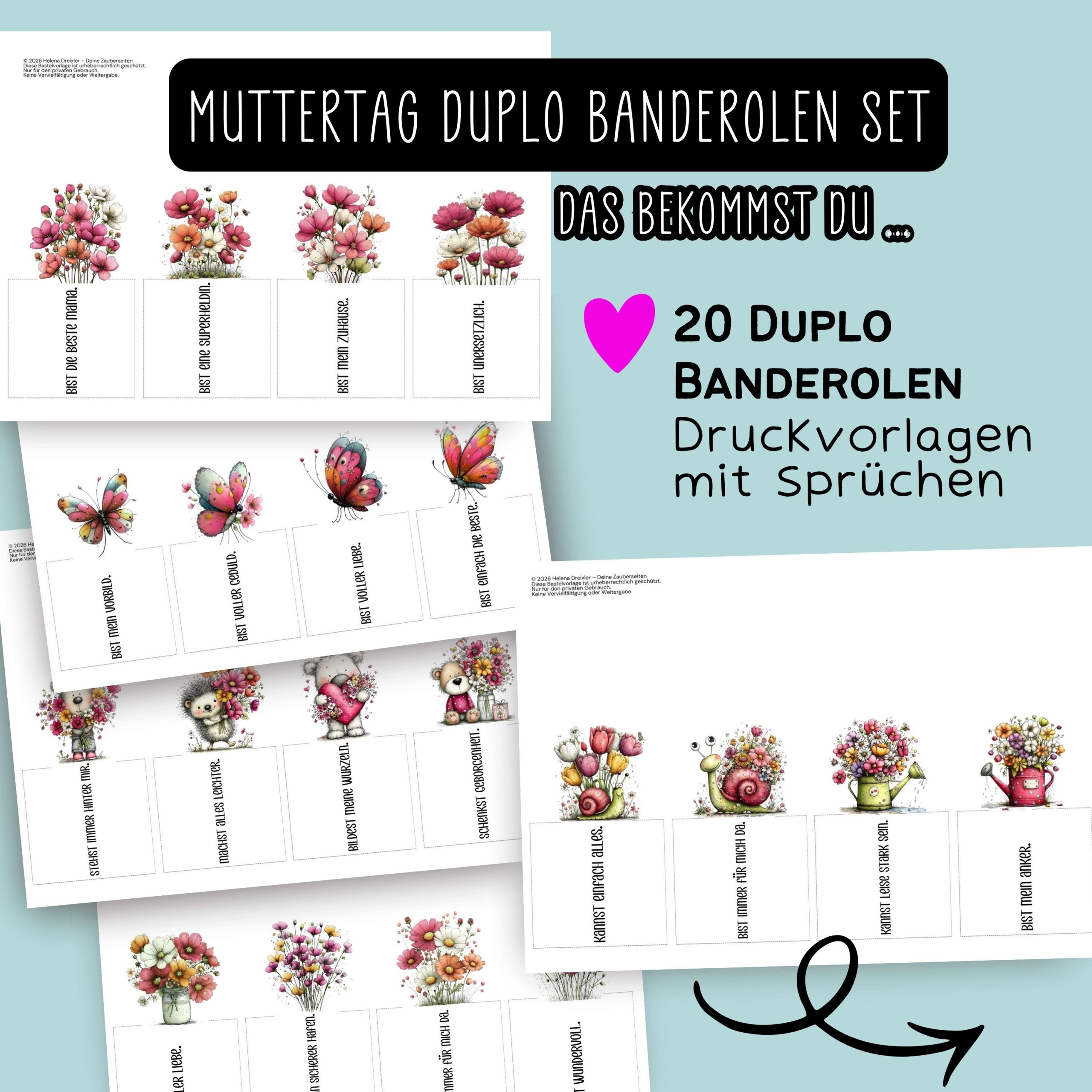 Duplo Banderole & Etiketten "Danke Mama" – Bild 8