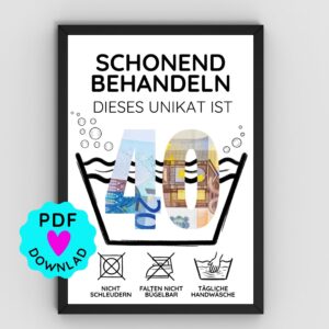 Geldgeschenk "40. Geburtstag" zum Ausdrucken