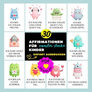 Affirmationskarten für "Monster-Starke Kinder" zum Ausdrucken
