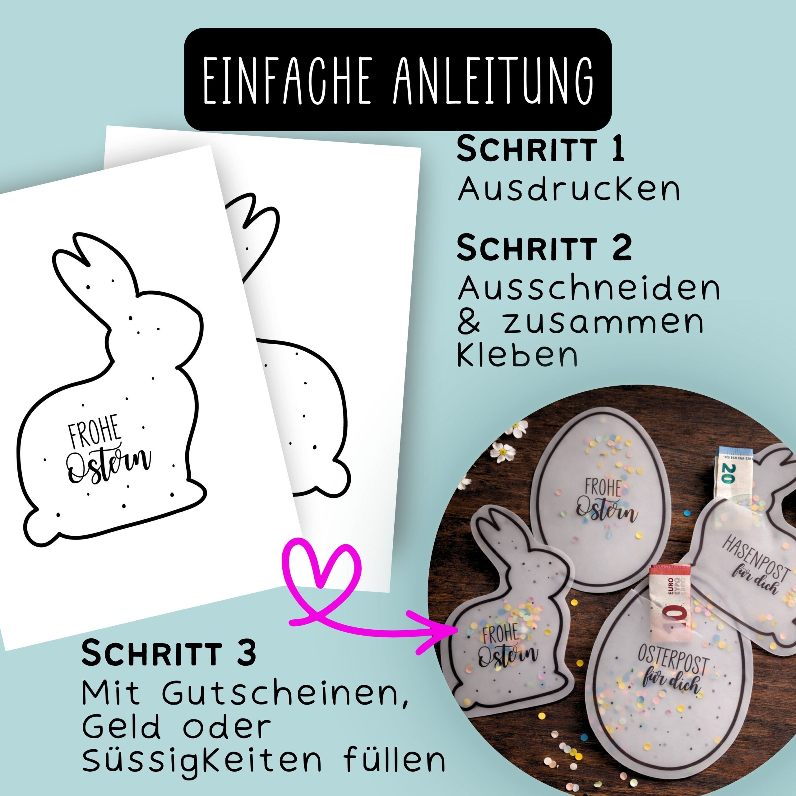 Ostern Schüttelkarten Vorlage zum Ausdrucken – Bild 3