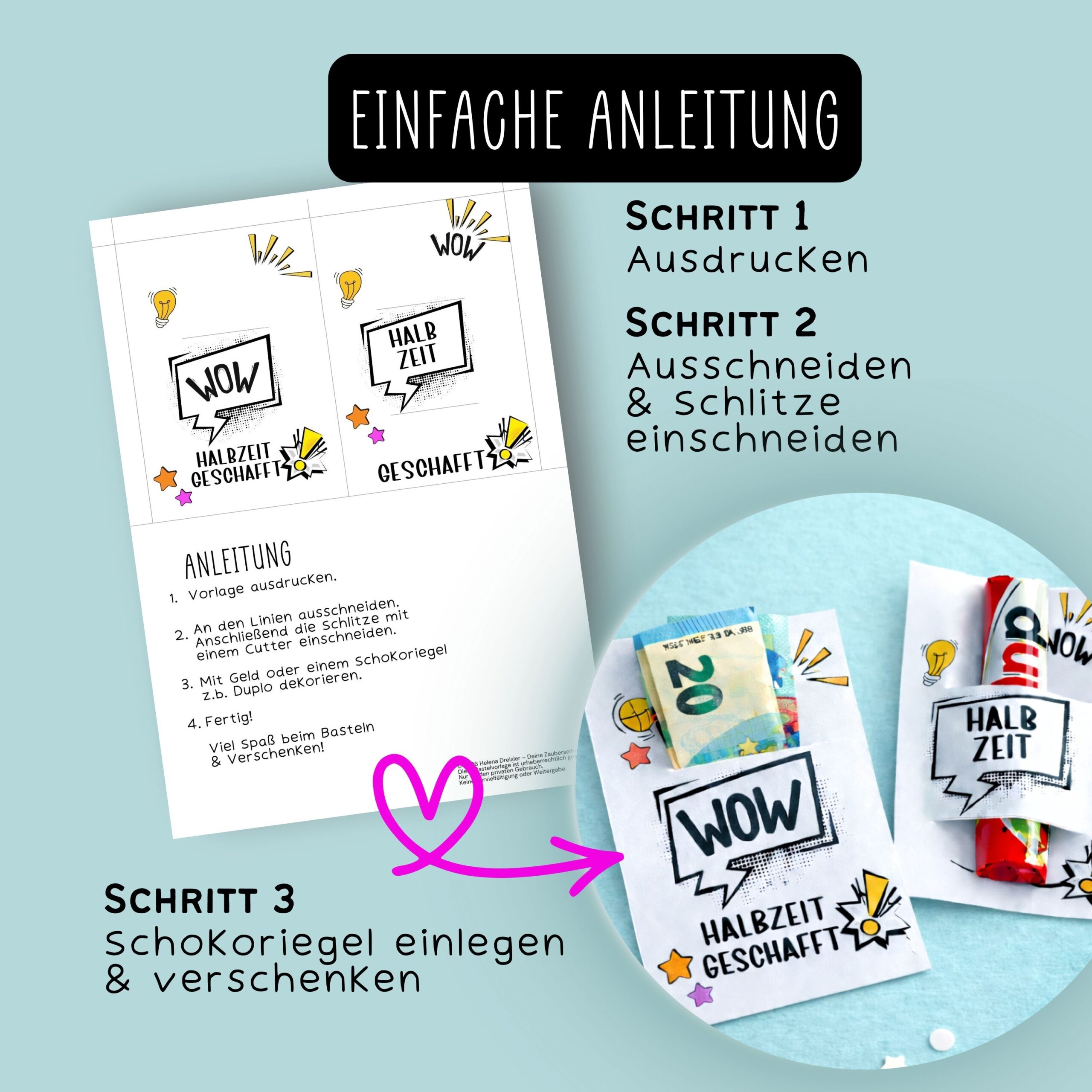 Geldgeschenk "Halbzeit geschafft!" Zwischenzeugnis – Bild 3