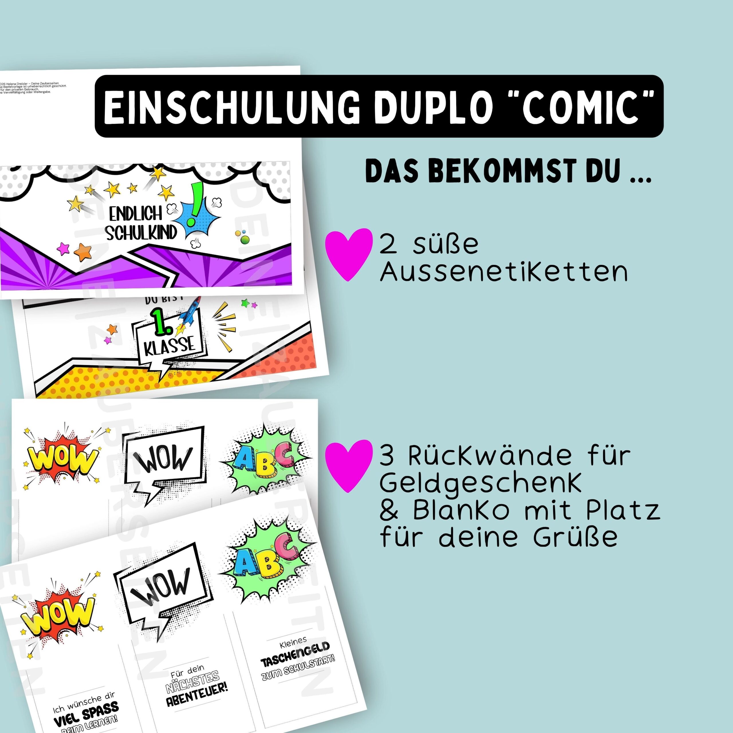 Duplo Banderole & Etiketten "Endlich Schulkind" – Bild 5